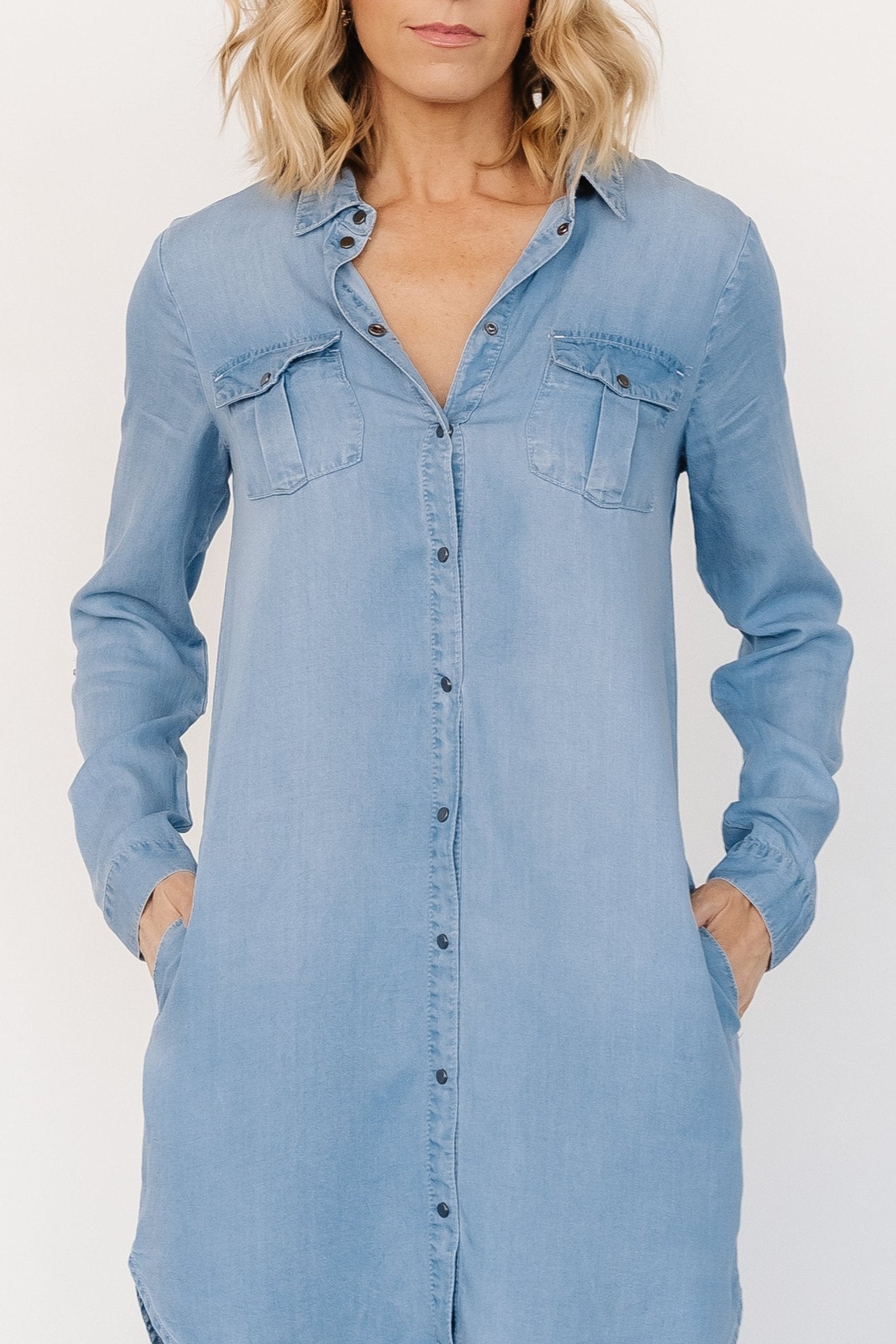 Shania Shirt Dress | Chambray Inexpensive Cheap Online