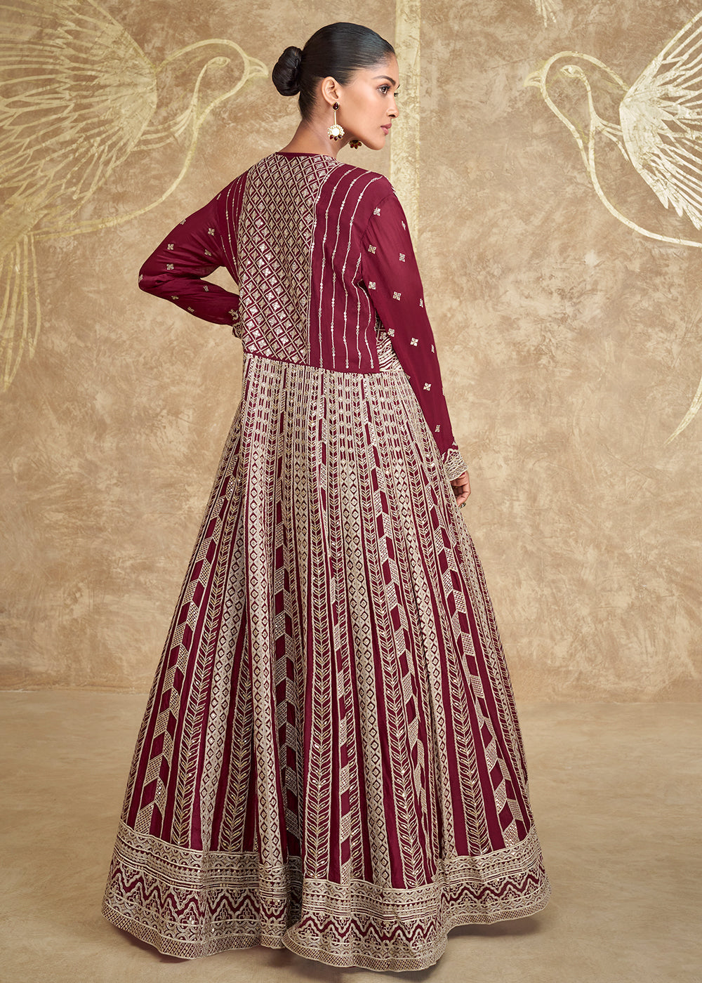 Enchanting Jacket Style Maroon Embroidered Lehenga Choli Buy Cheap Wide Range Of