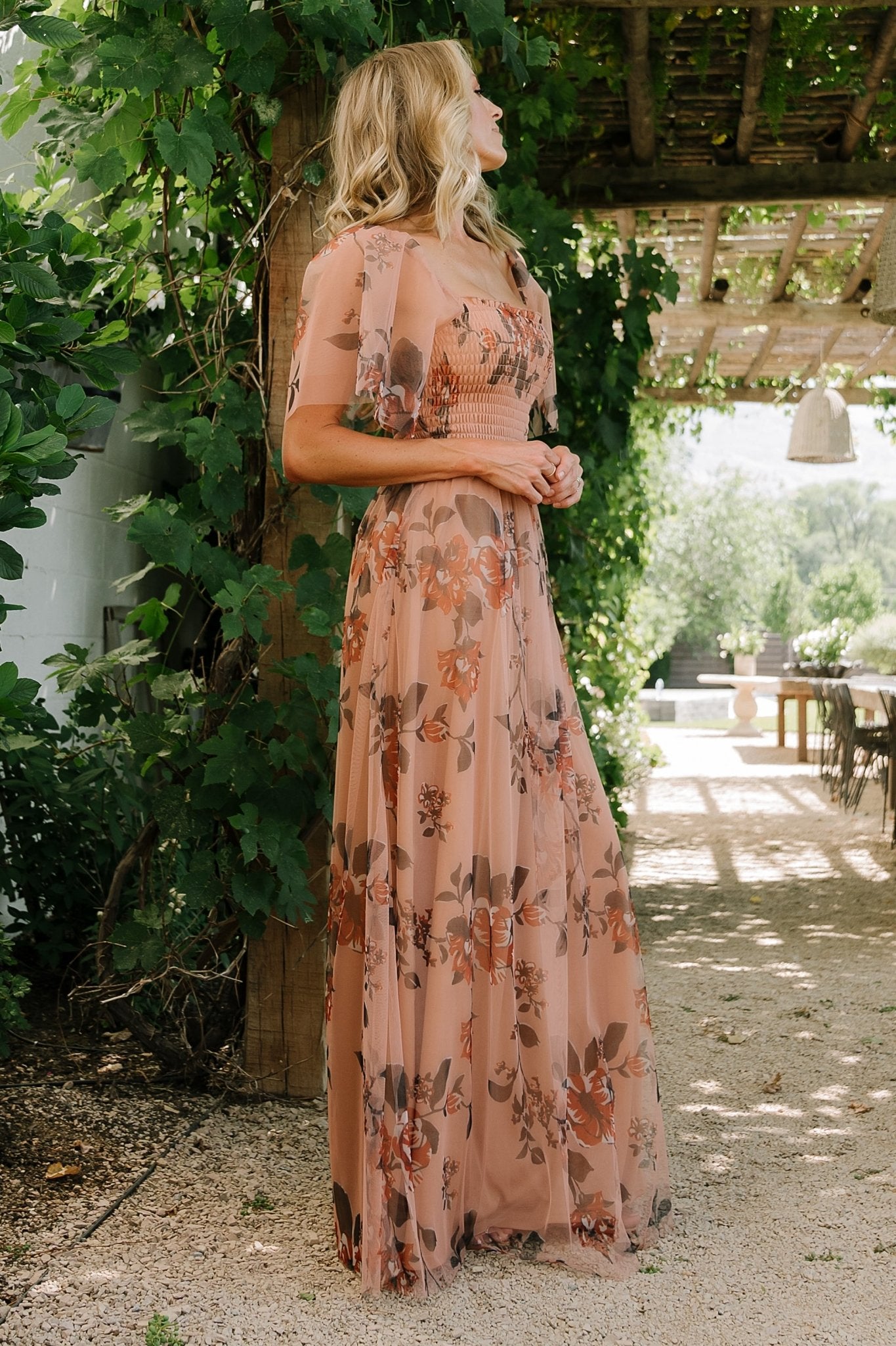 Cassandra Tulle Maxi Dress | Copper Floral Brand New Unisex Sale Online