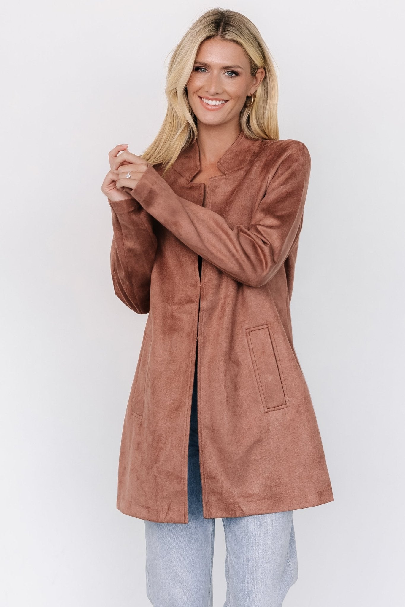 Queenie Faux Suede Jacket | Dusty Clove Buy Cheap Sast