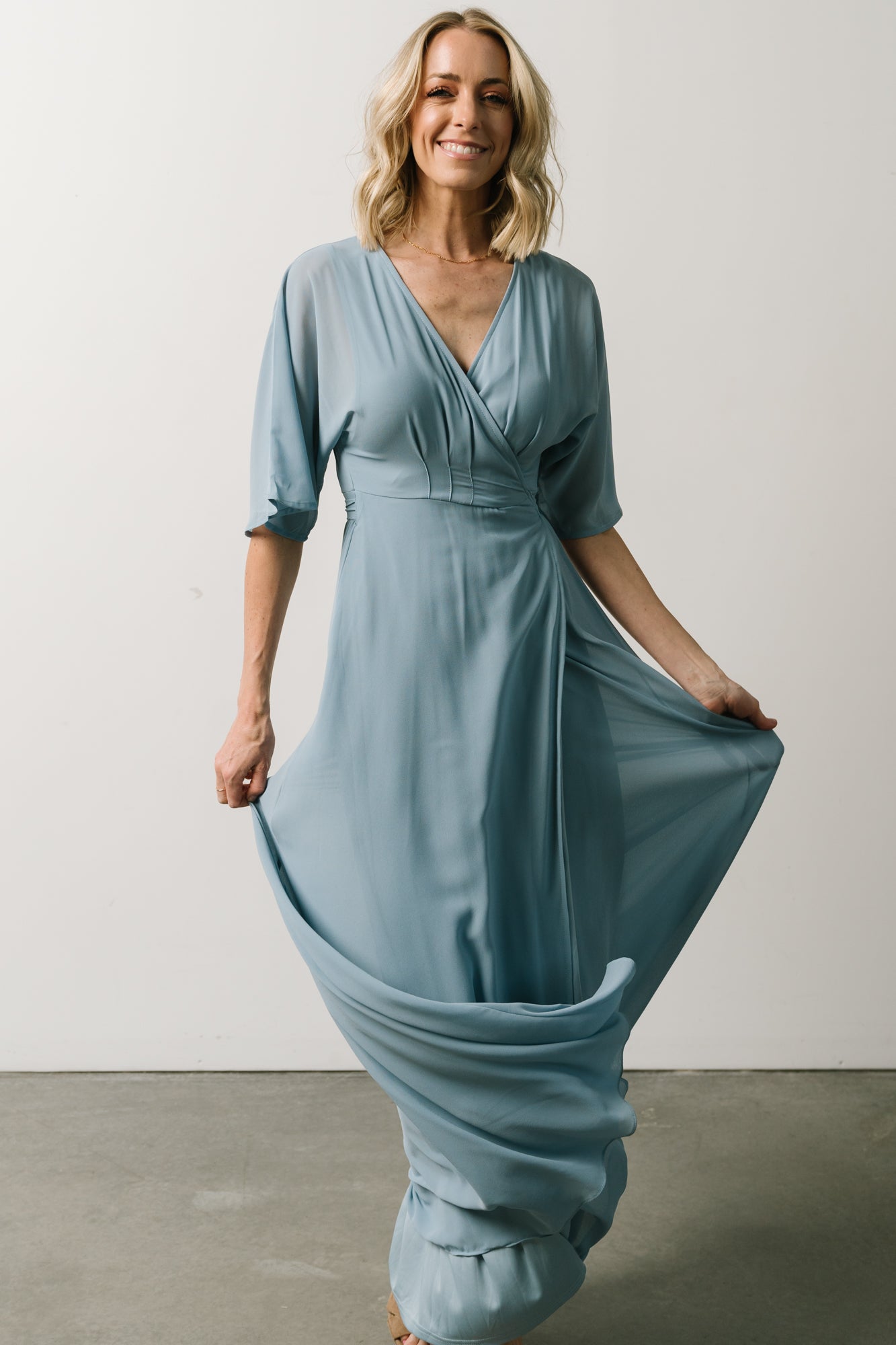 Lilly Wrap Maxi Dress | Dusty Blue Shop For