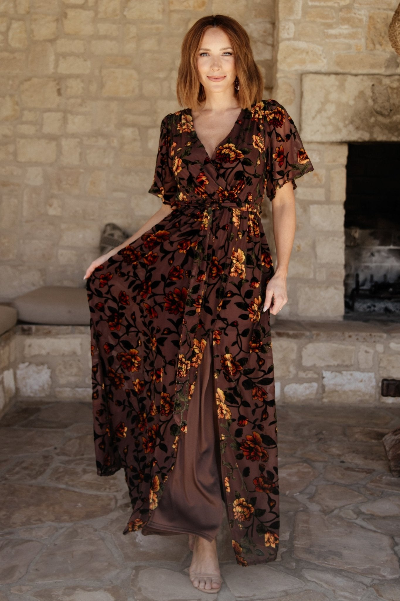 Uma Velvet Maxi Dress | Clove + Amber Floral Free Shipping Footlocker Finishline