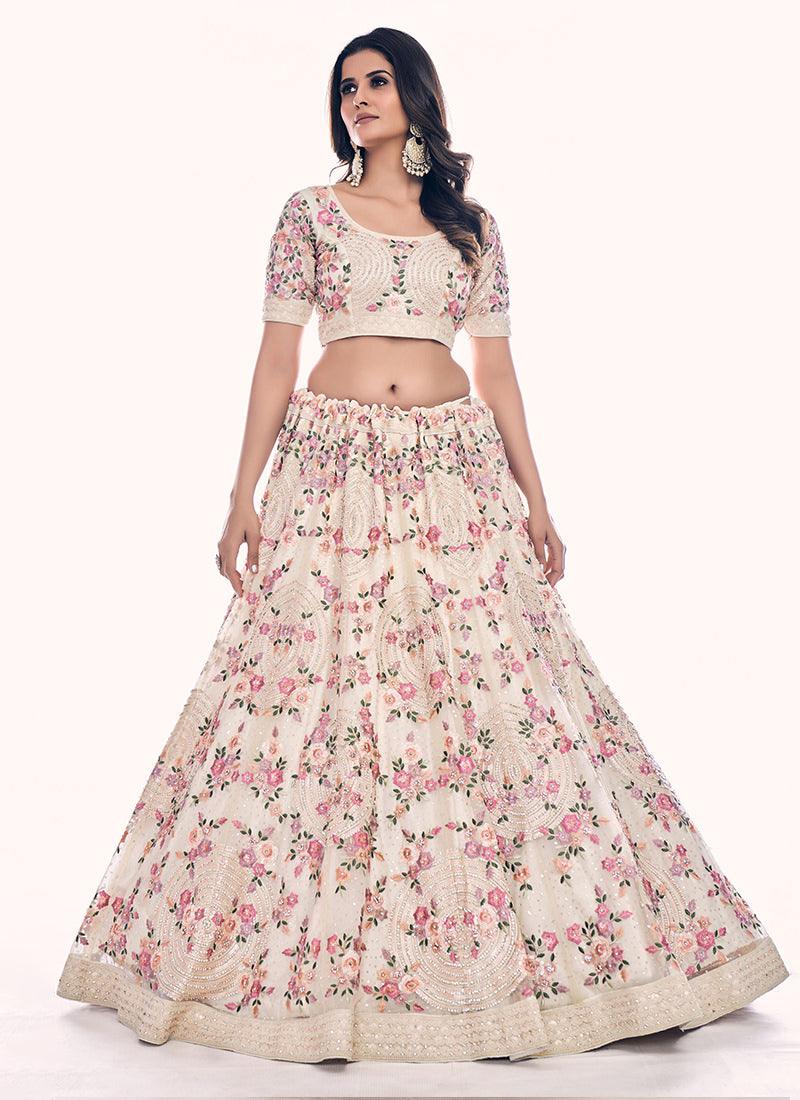 Heavy Embroidered White Wedding Lehenga 2025 New