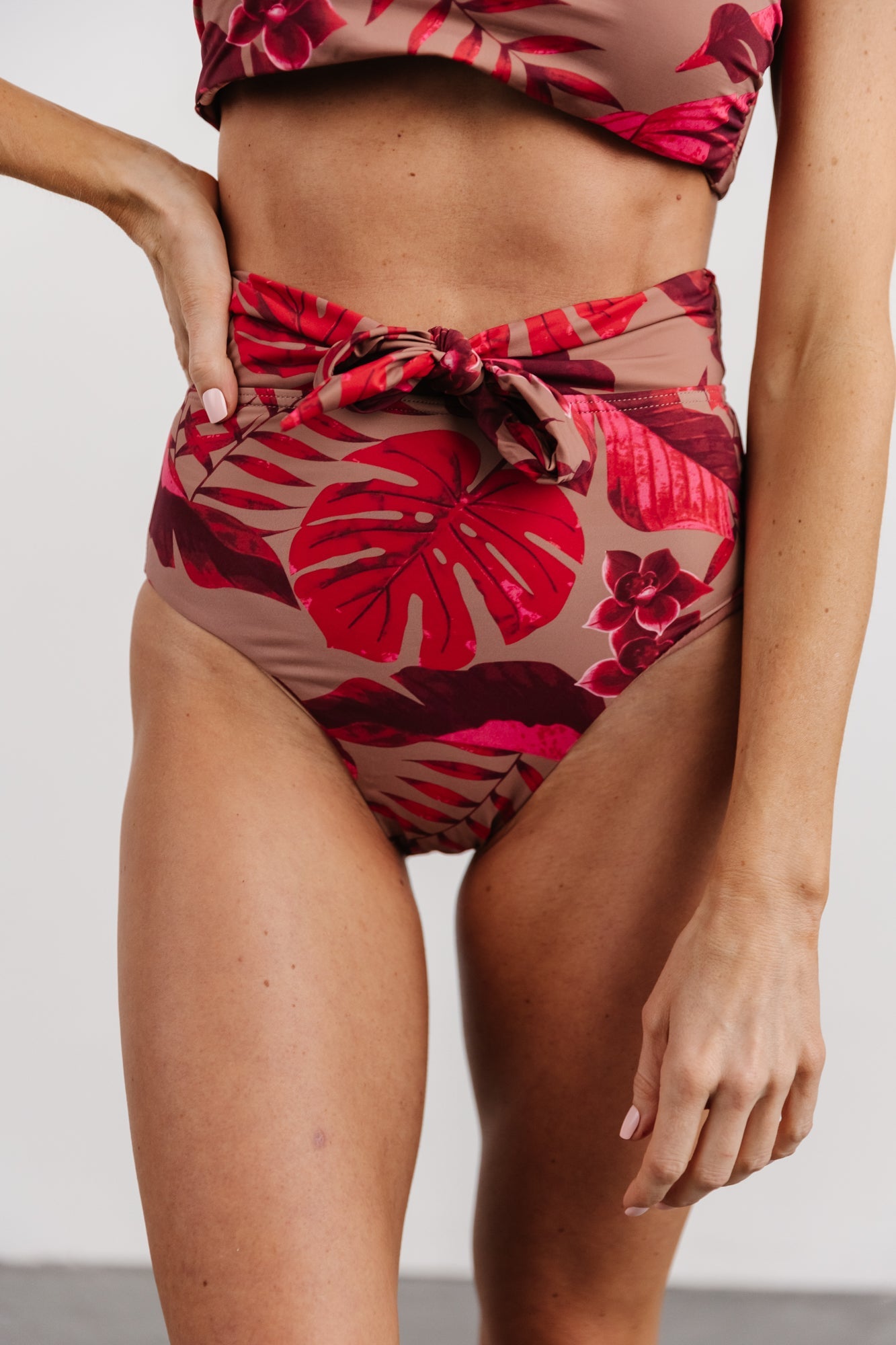 Milos High Waist Bikini Bottom | Red Print Buy Cheap Eastbay