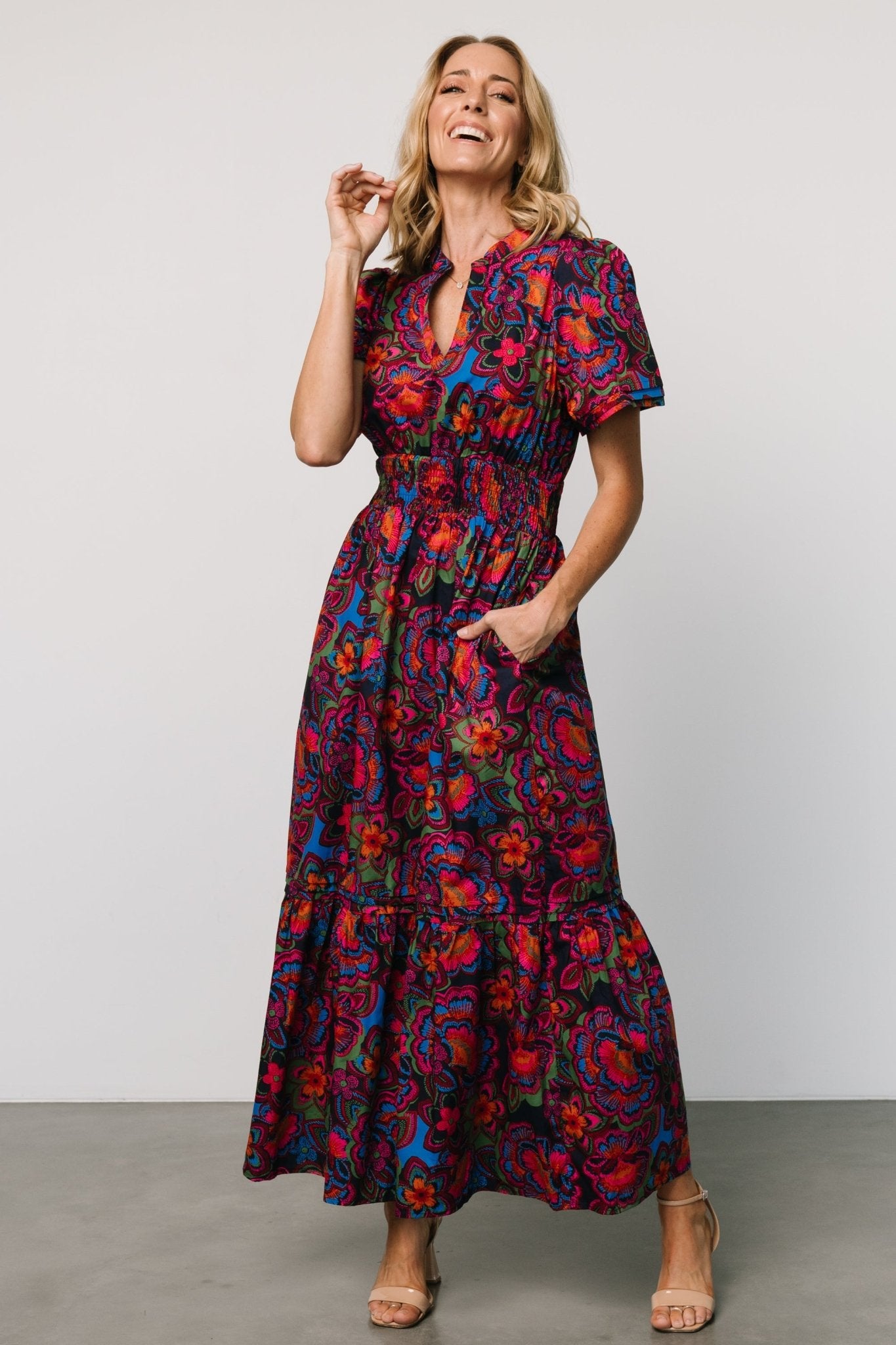 Vera Maxi Dress | Midnight Fuchsia Print Clearance Largest Supplier