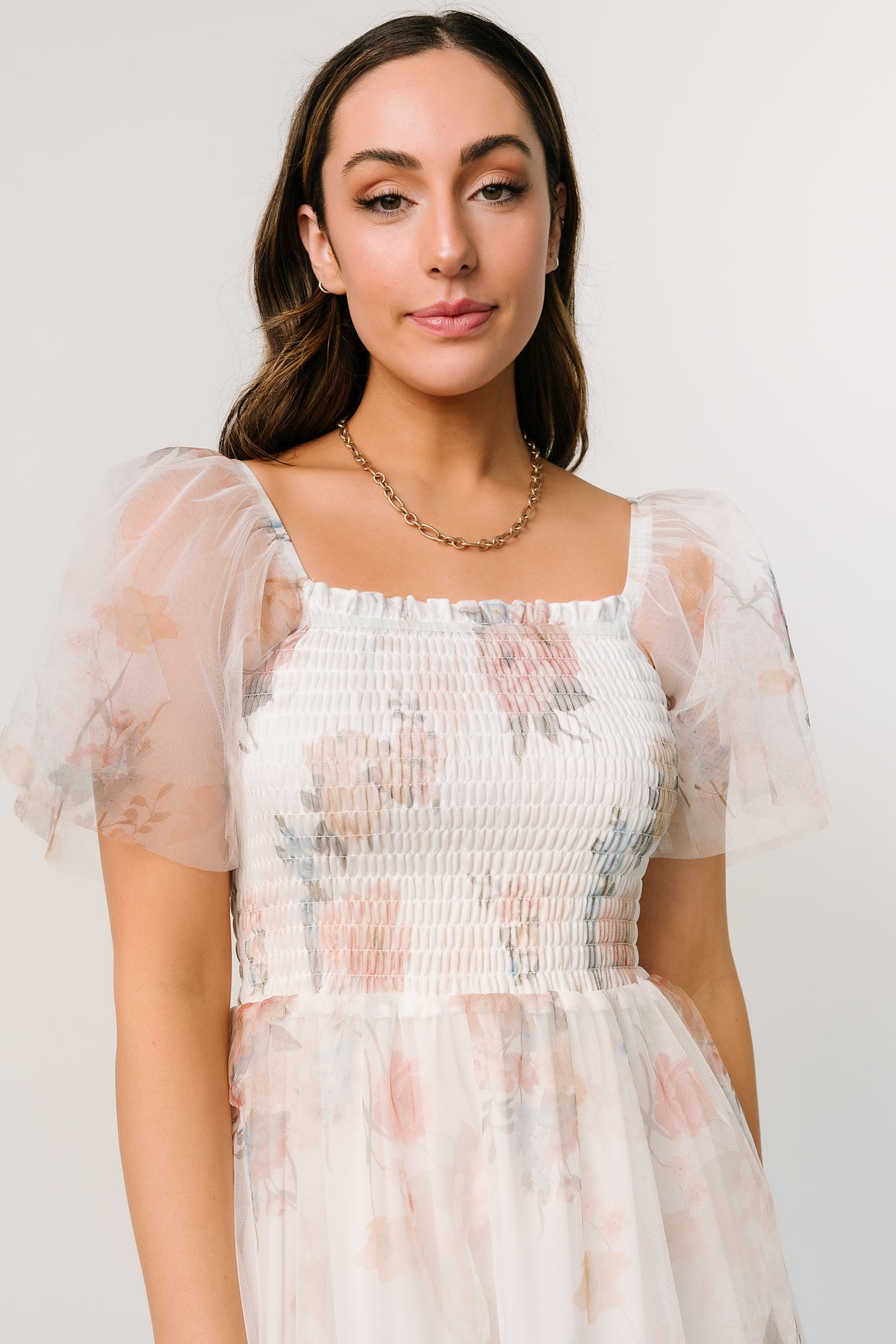 Tivoli Tulle Short Dress | White Multi With Credit Card Cheap Pice