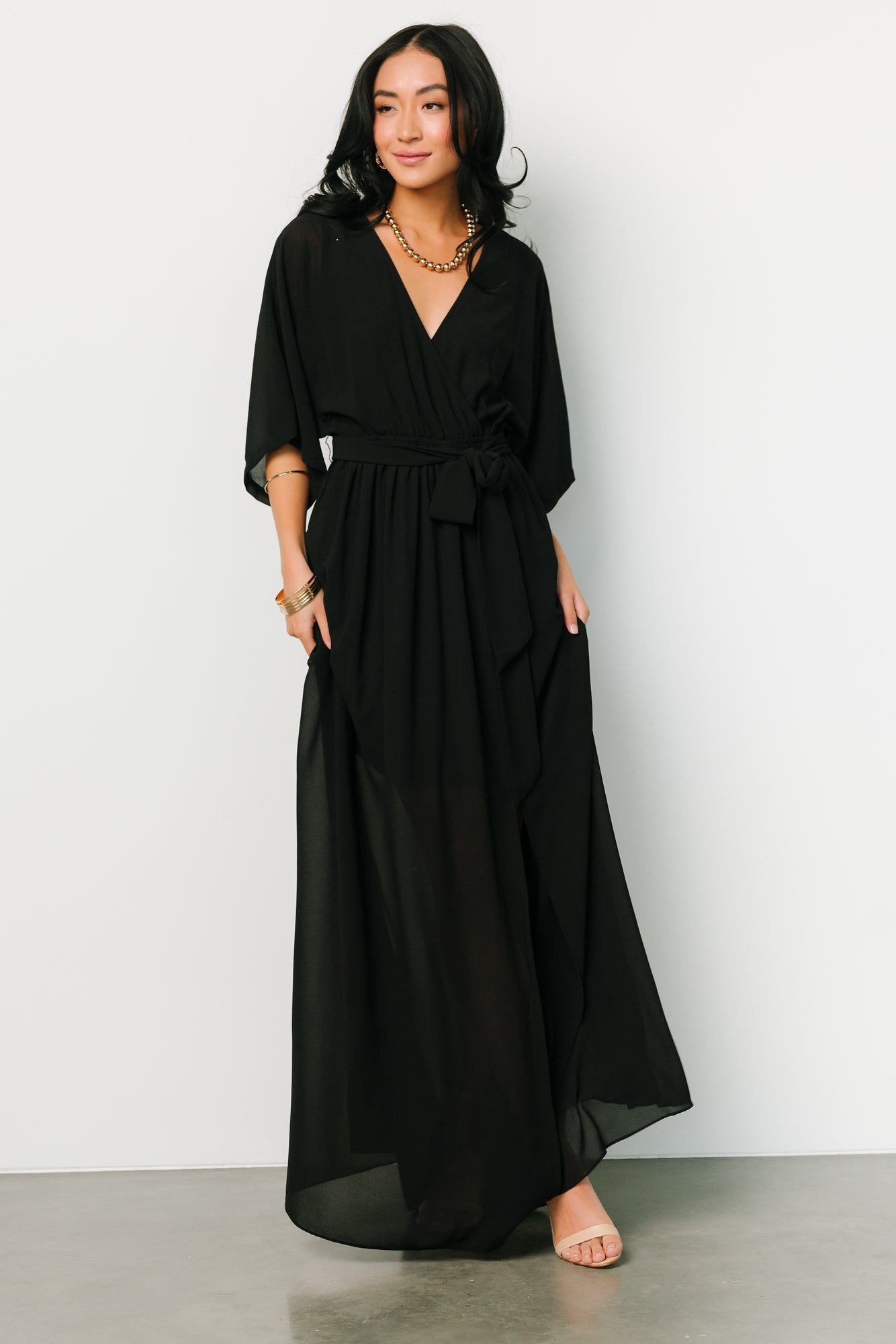 Kia Kimono Maxi Dress | Black Cheap Geniue Stockist