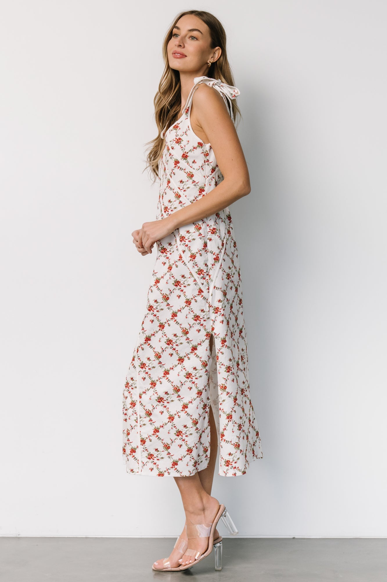 Isla Tank Dress | Off White + Red Floral Genuine Sale Online