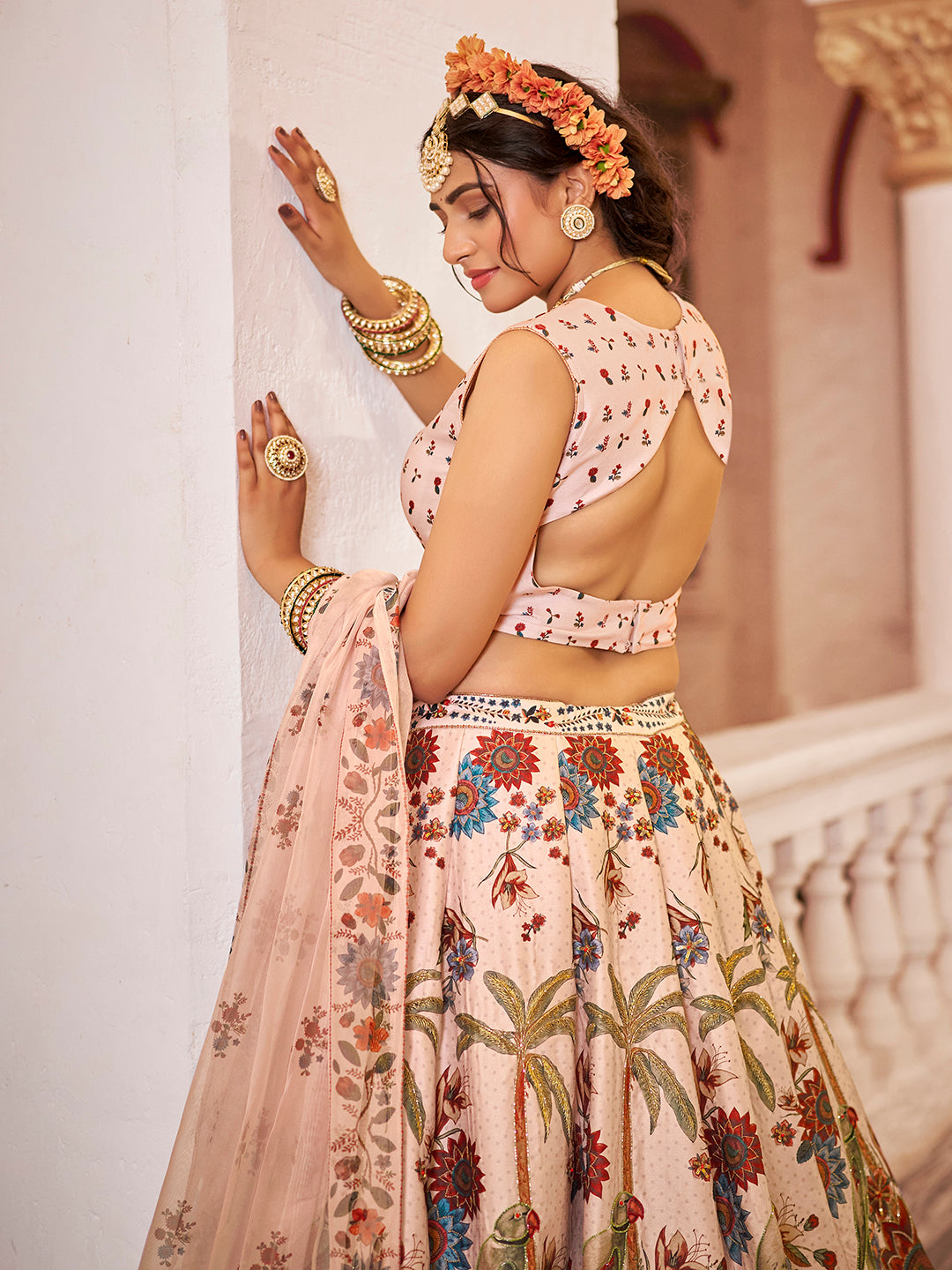 Exquisite Off-White Art Silk Floral Lehenga Choli Set Wide Range Of Sale Online