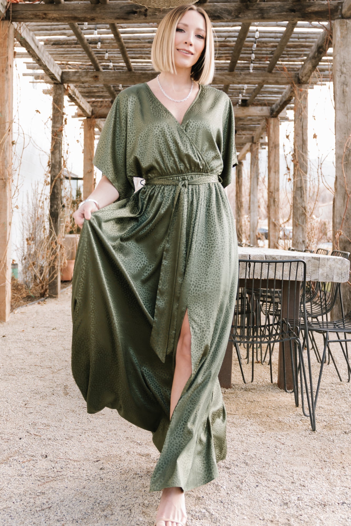 Savannah Print Kimono Maxi | Olive Visit