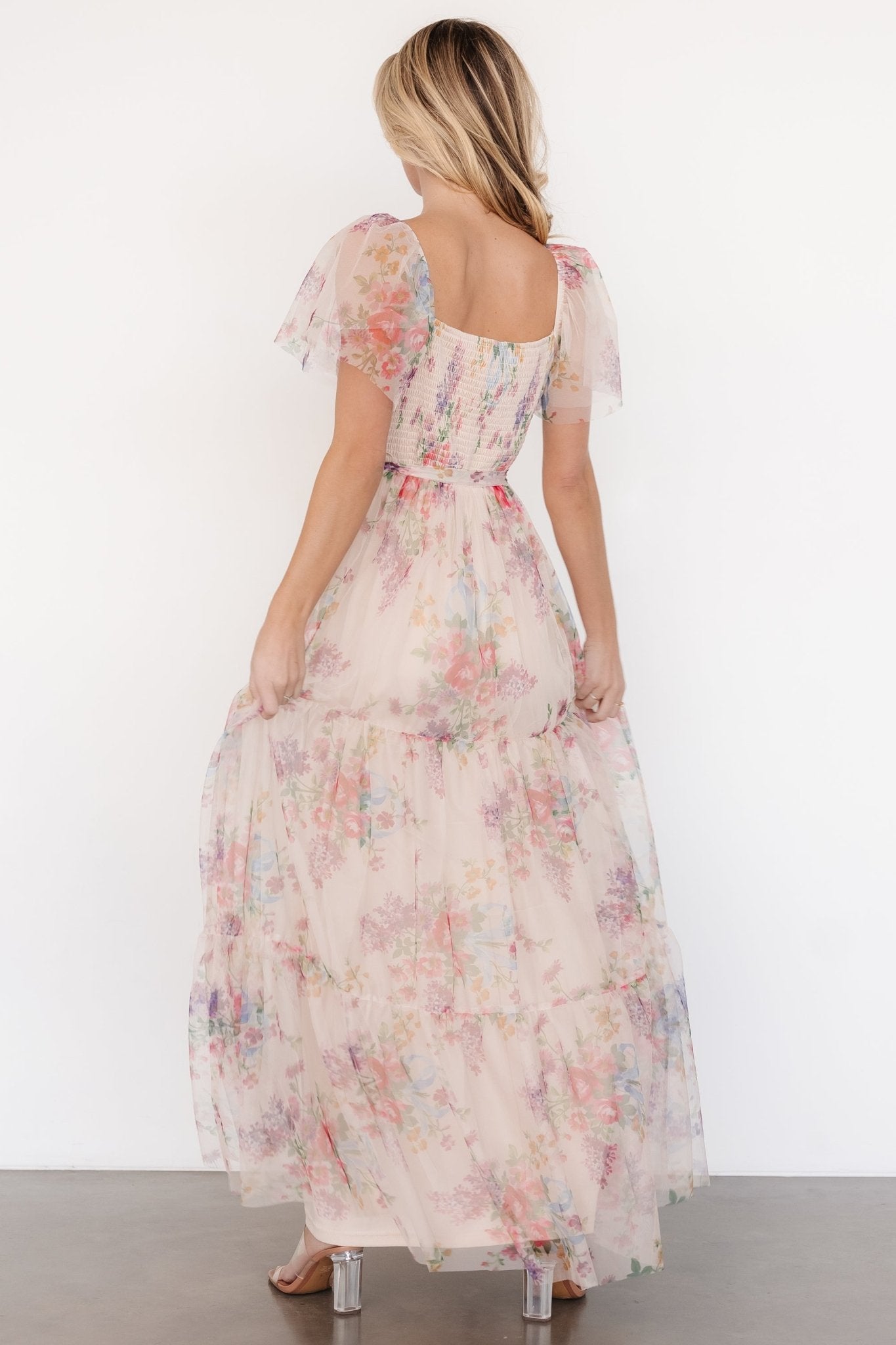 Nicola Tulle Maxi Dress | Romantic Floral Free Shipping For Sale