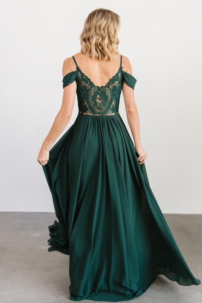 Bianca Lace Maxi Dress | Emerald Cheap Perfect