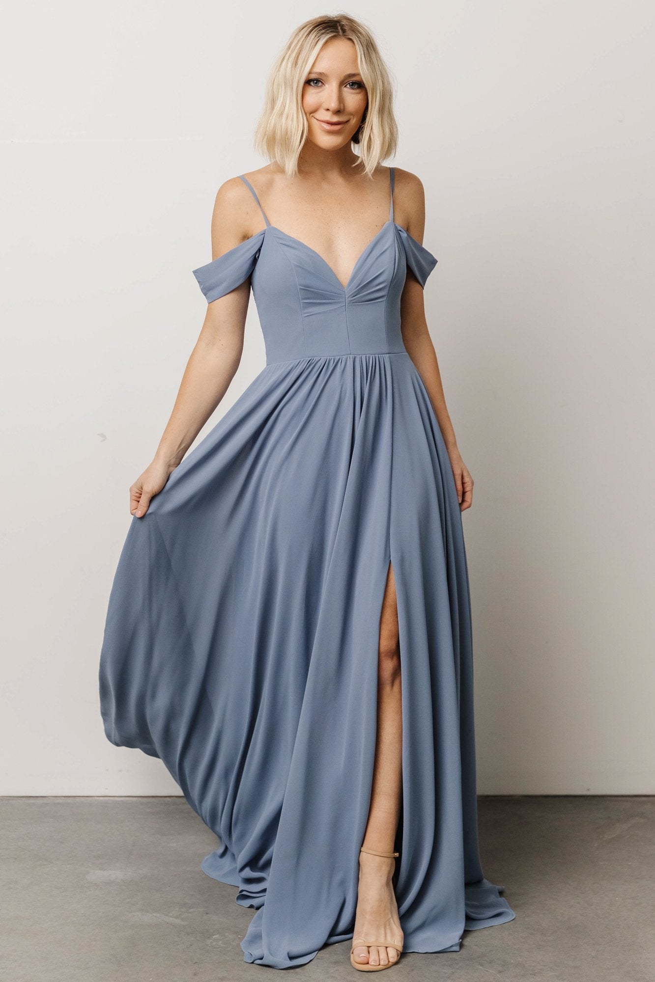 Bianca Lace Maxi Dress | Dusty Blue Sale Outlet