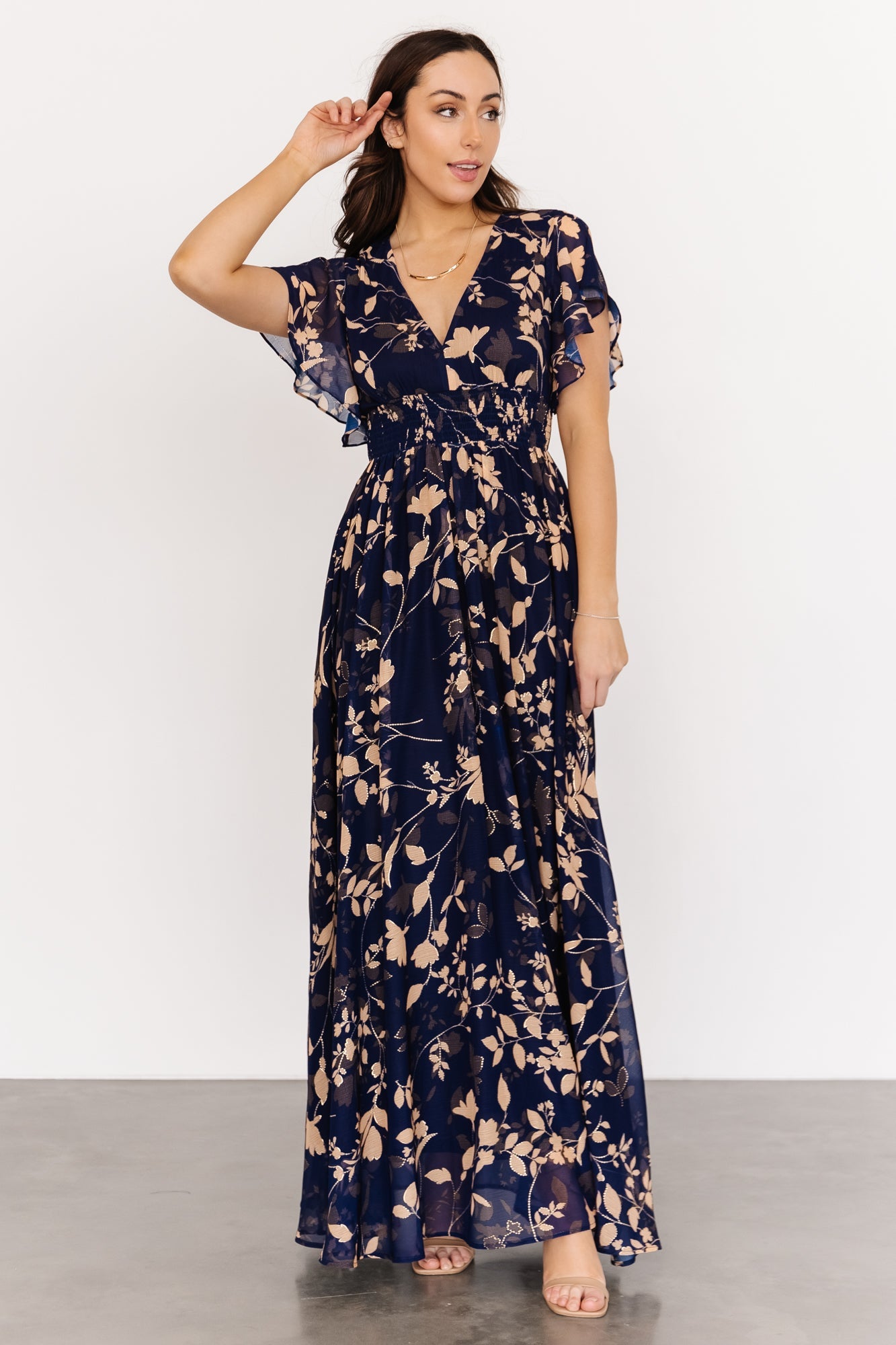 Lynlee Metallic Maxi Dress | Navy Cheap Usa Stockist