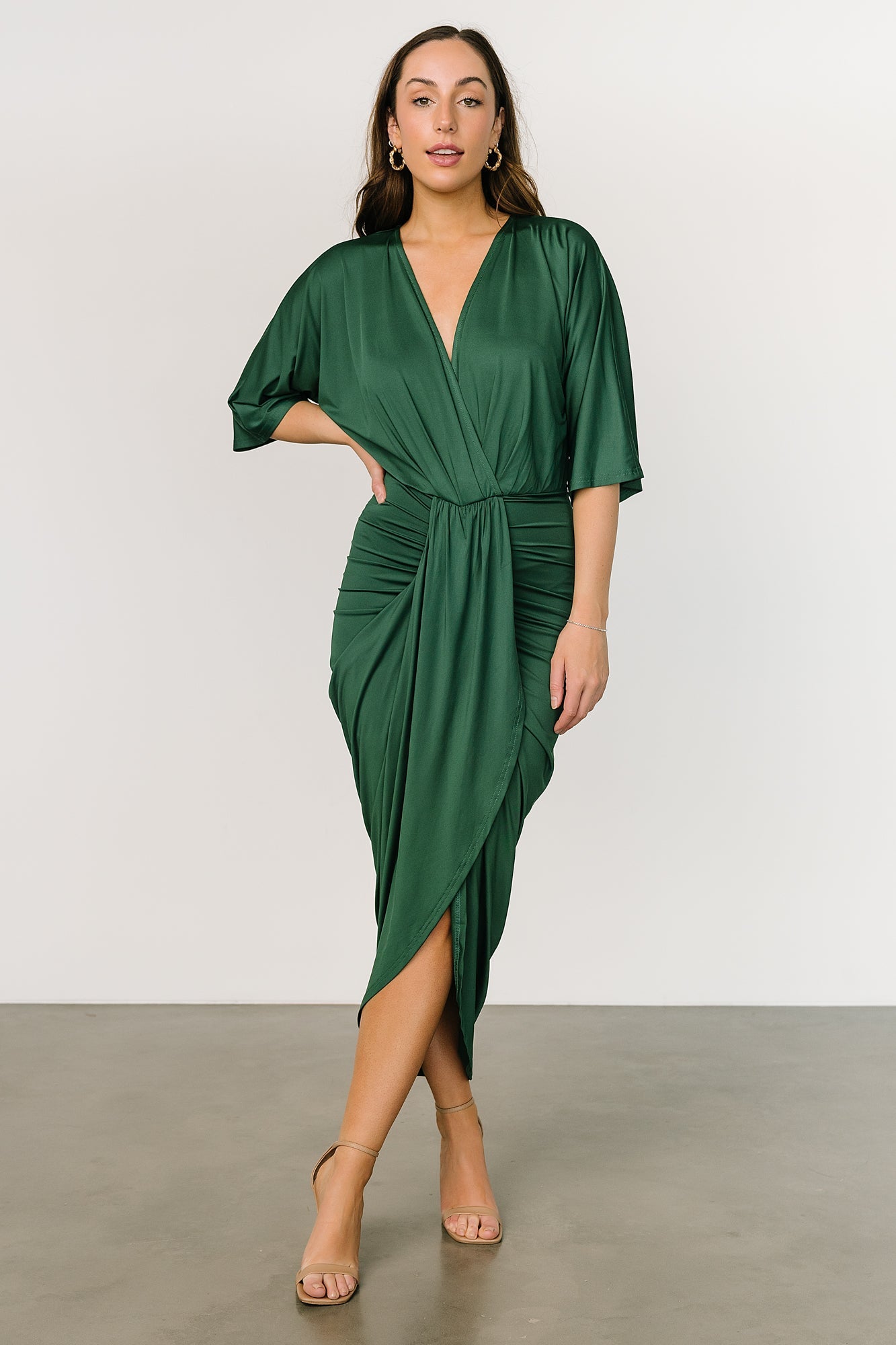 Mimi Midi Dress | Hunter Green Fast Delivery Online