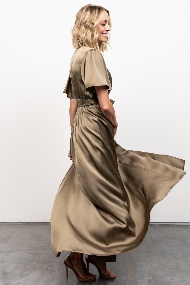 Sicily Satin Maxi Dress | Olive Clearance Shop