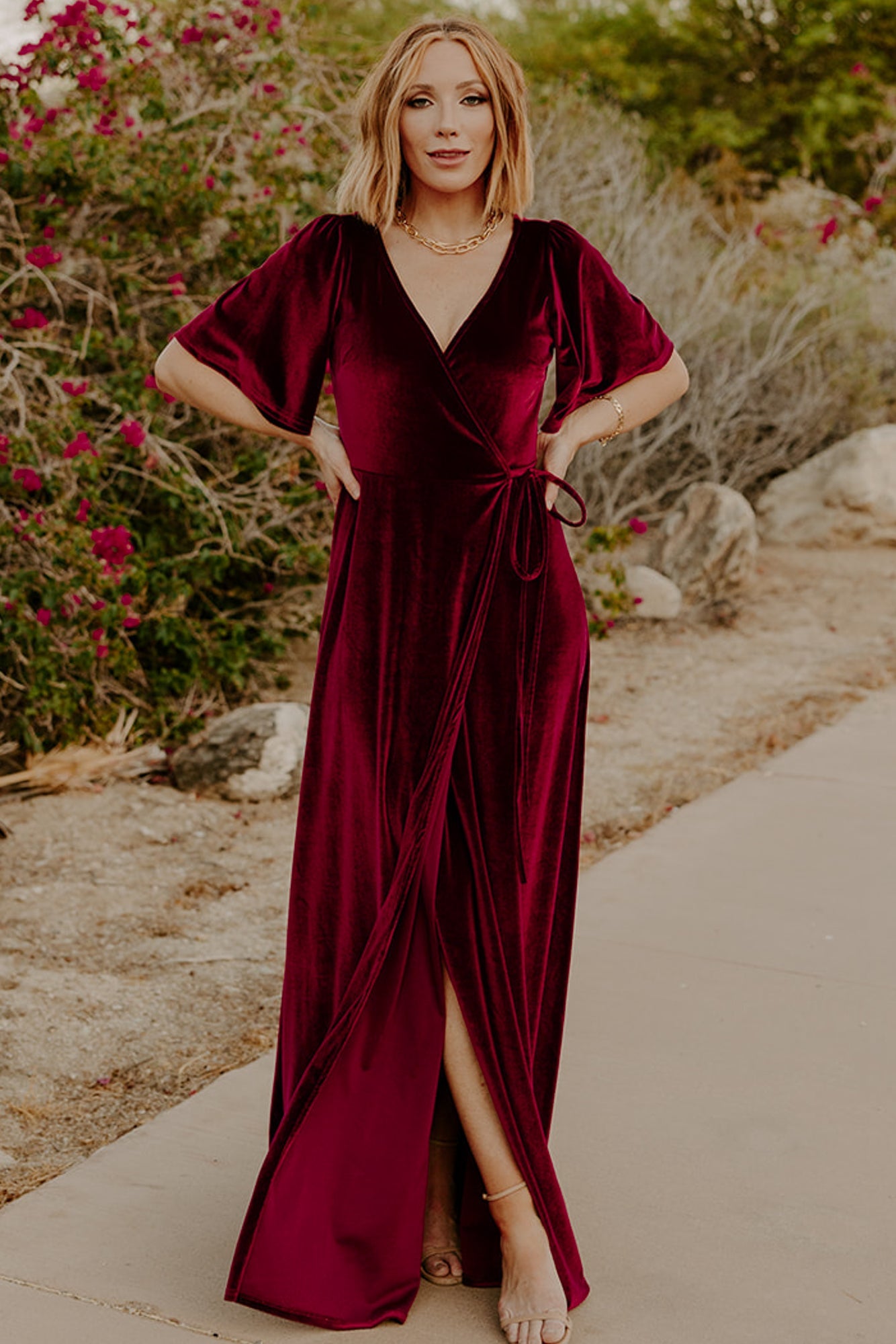 Meghan Velvet Wrap Maxi Dress | Mulberry Sale Affordable