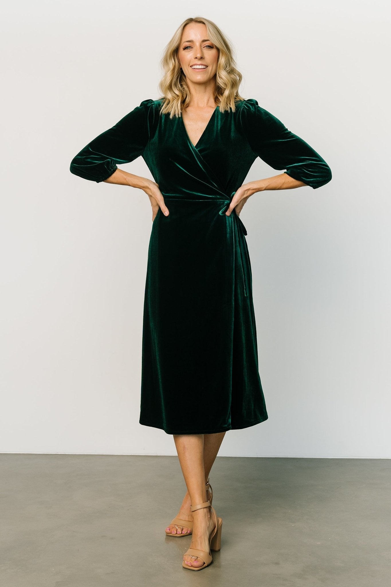 Beckinsale Velvet Wrap Dress | Dark Green Free Shipping Eastbay