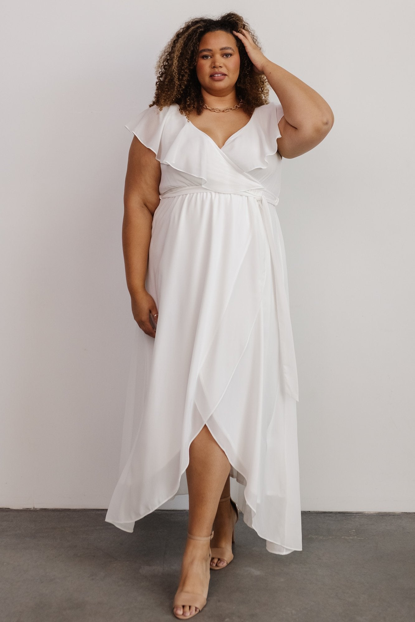 Katya Ruffle Maxi Dress | White Free Shipping Good Selling