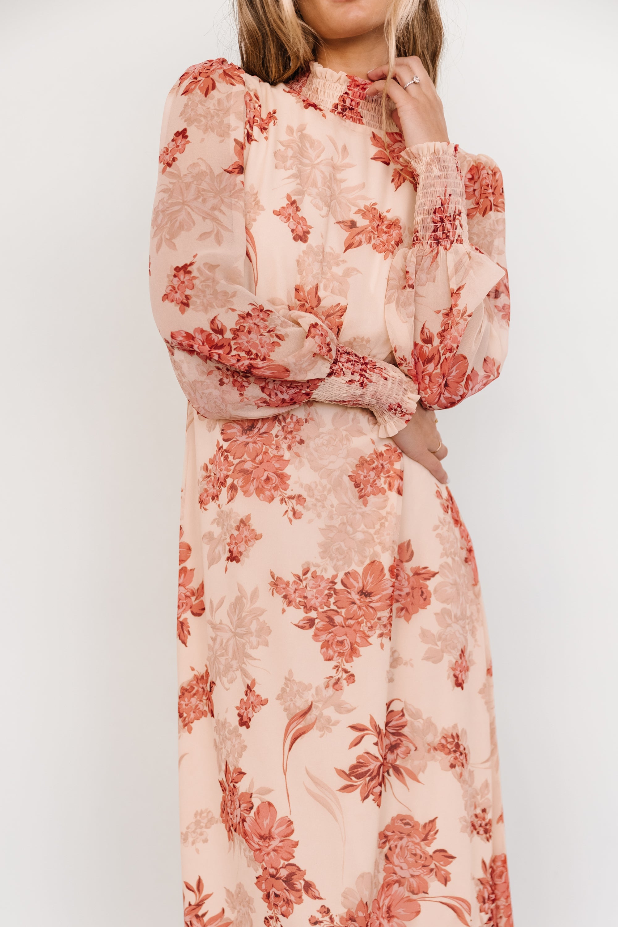 Luciana Maxi Dress | Beige + Rose For Cheap Sale Online