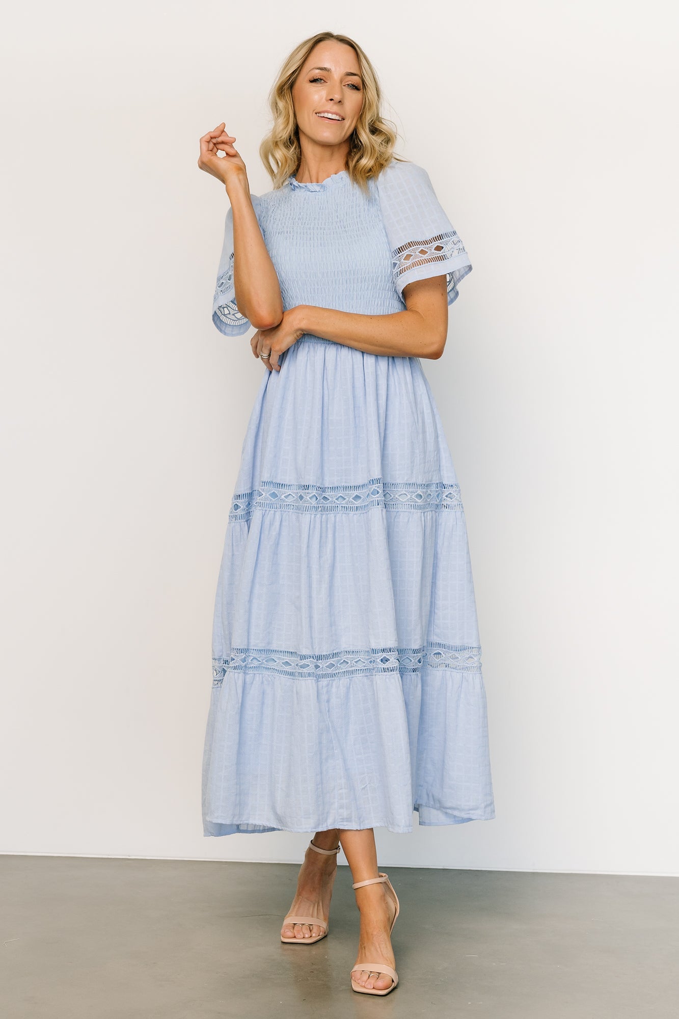 Loveland Geo Lace Maxi Dress | Light Blue Pictures For Sale