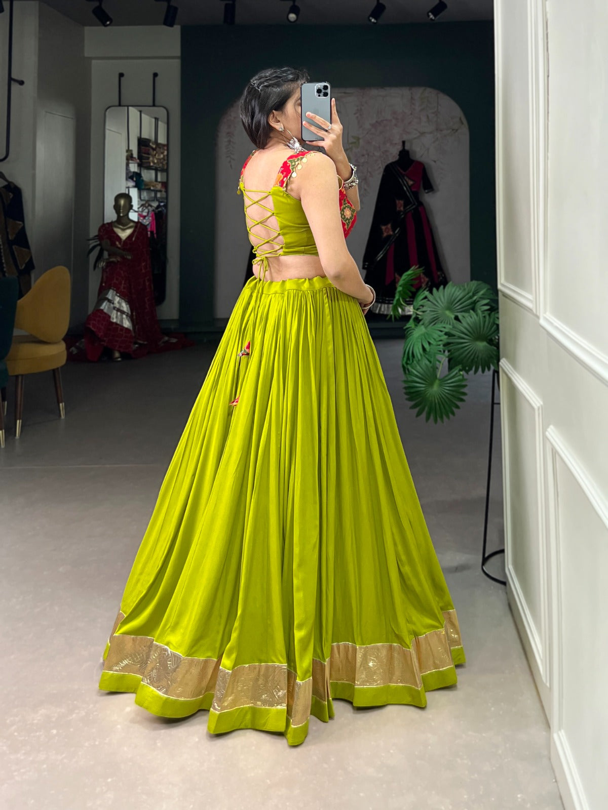 Enchanting Pure Rayon Embbosed Design Lehenga Choli Clearance Shop