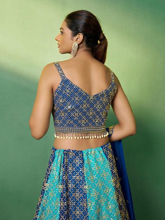 Blue Georgette Sequined Kalidar Lehenga choli Clearance Find Great