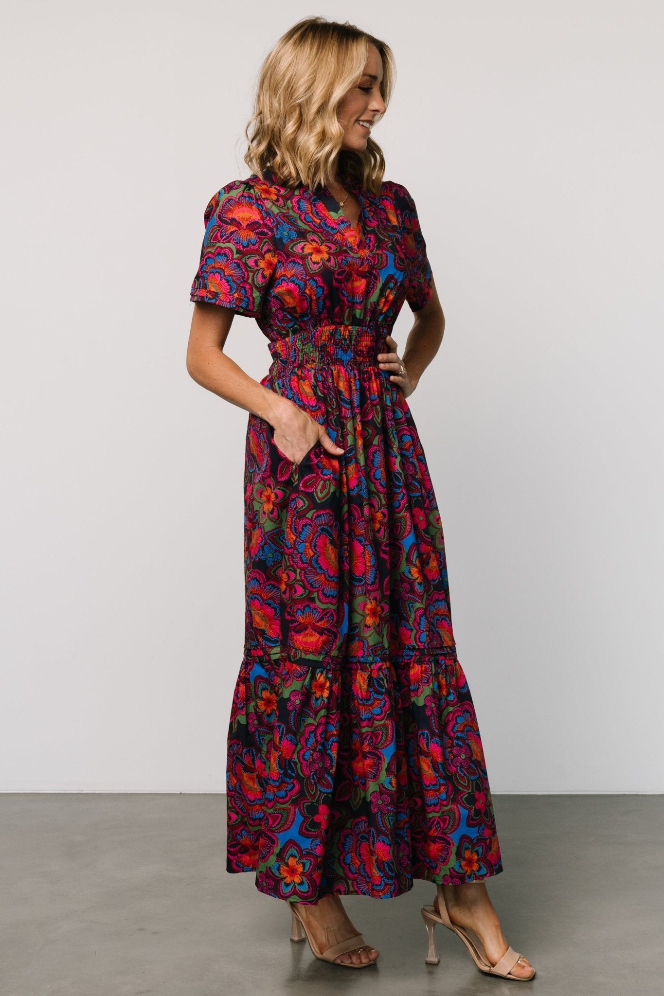 Vera Maxi Dress | Midnight Fuchsia Print Clearance Largest Supplier