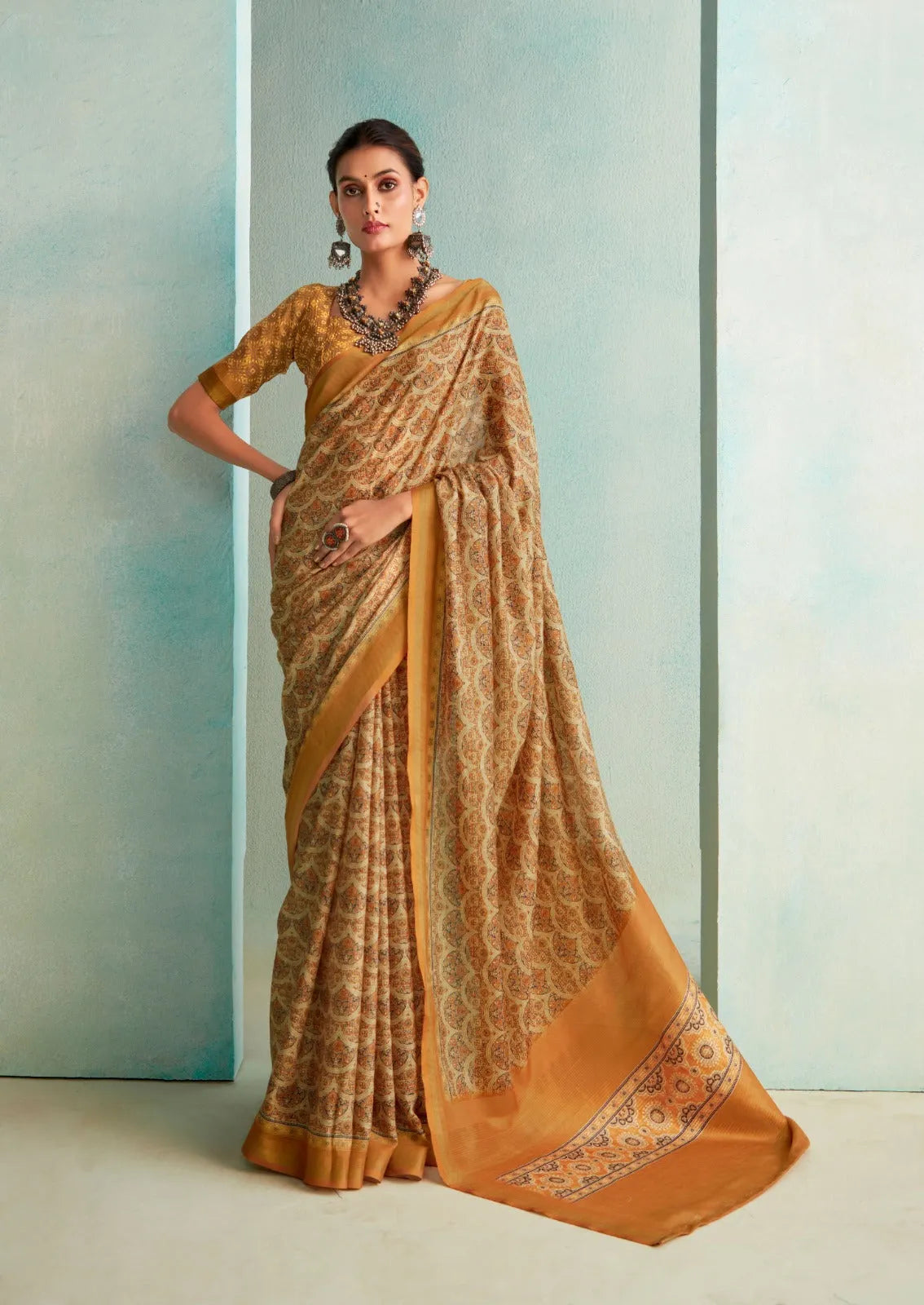 Marvelous Mustard Handloom Silk Weave Traditional Saree Cheap Sale Really