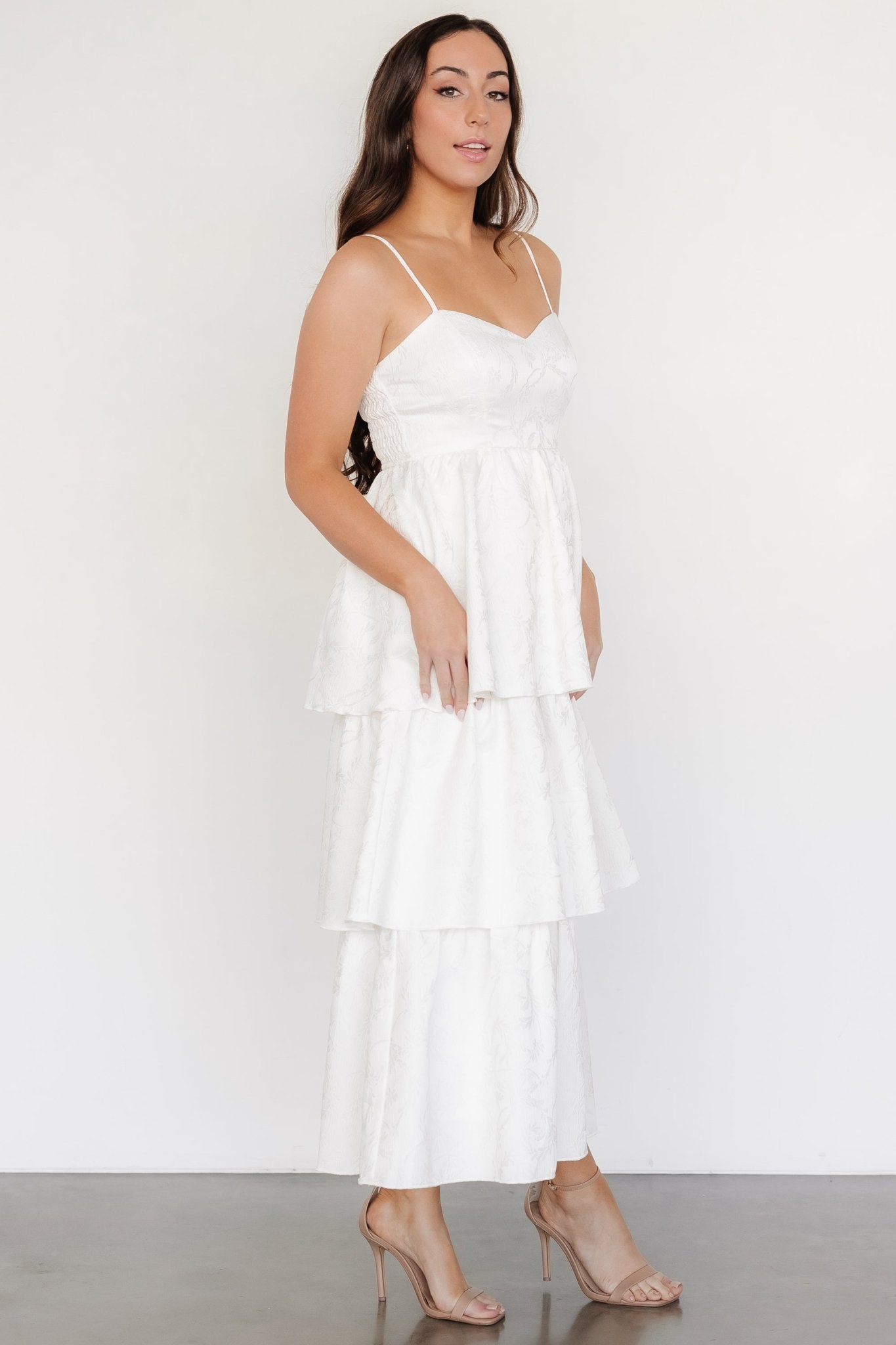 Violetta Embossed Tiered Dress | Off White Cheap Pice From China