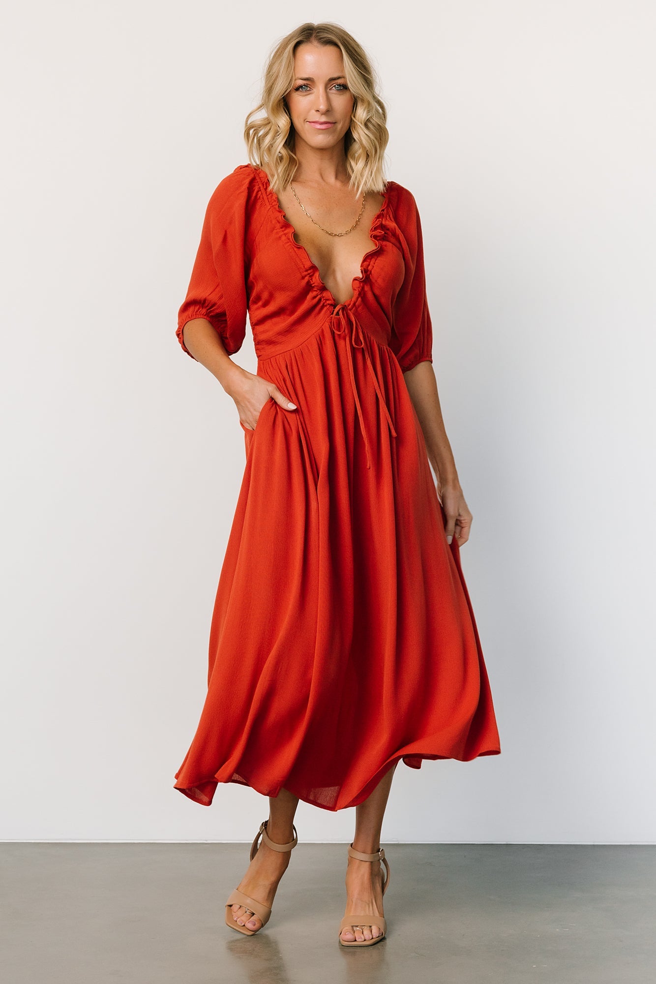 Vicki Midi Dress | Rust Outlet Store Cheap Online