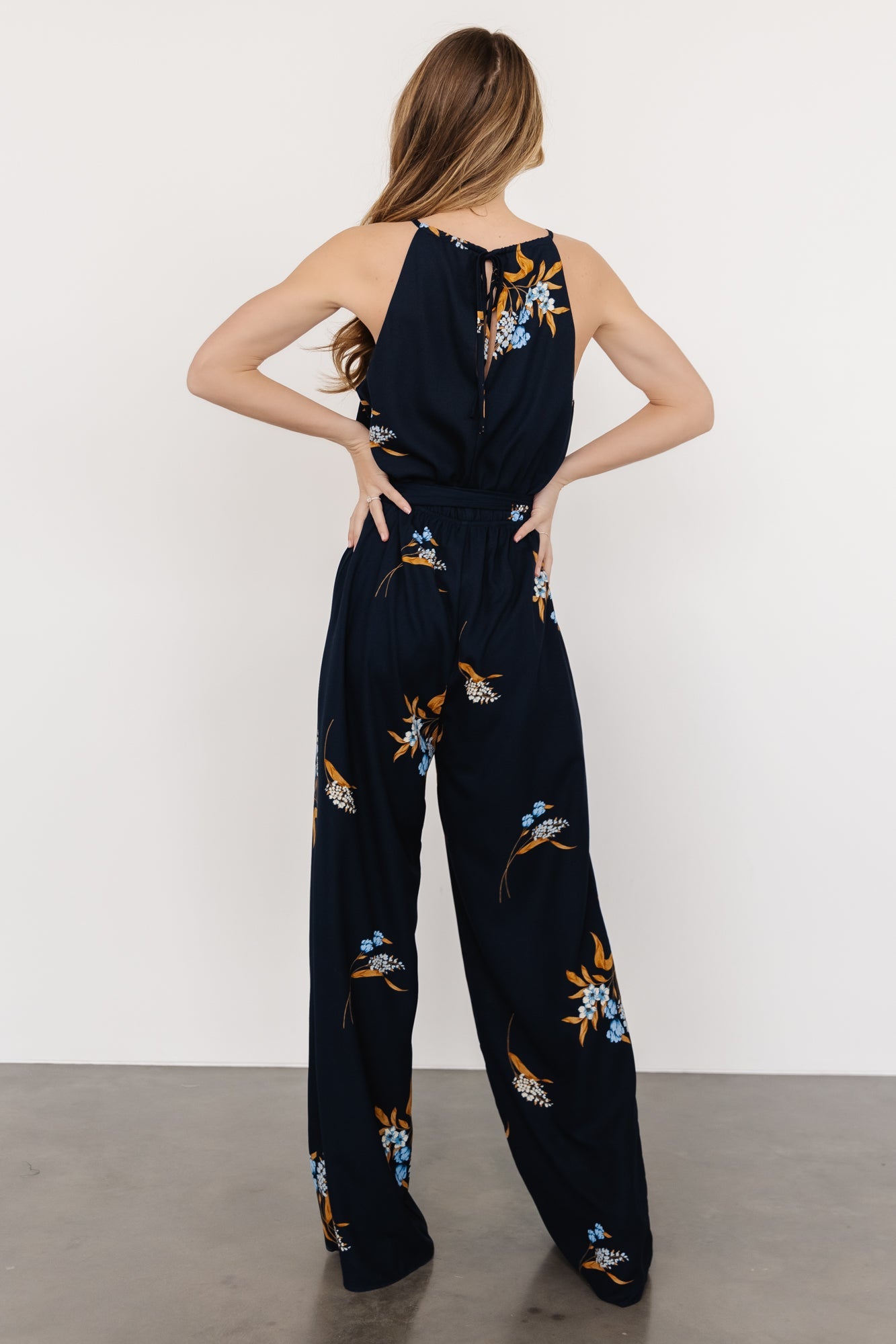 Alameda Halter Jumpsuit | Navy Blue Floral Reliable For Sale