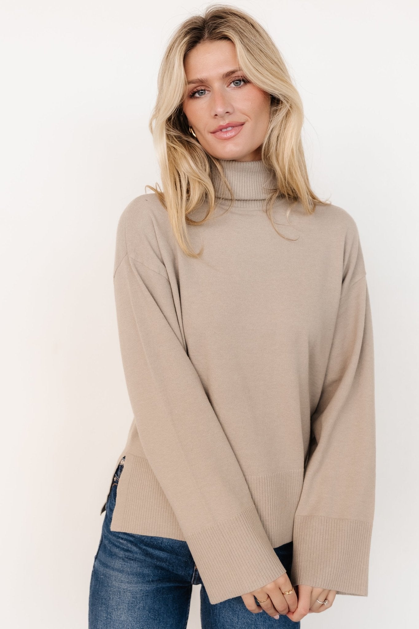 Irene Turtleneck Sweater Top | Stone Cheap Pices Authentic