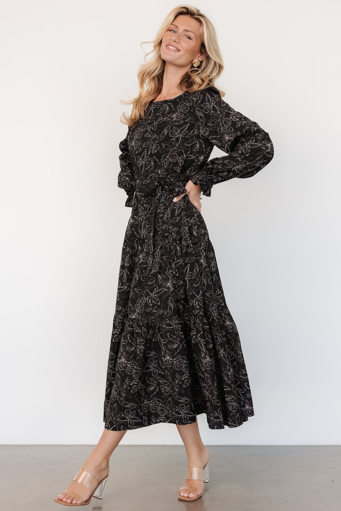 Ashlyn Long Sleeve Dress | Black Print Clearance Wide Range Of