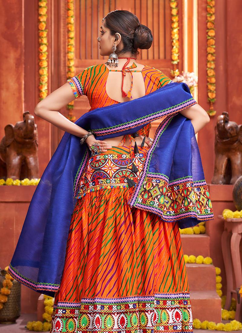 Patola Print Orange Color Navrati Chaniya Choli Online Online Cheap Pice