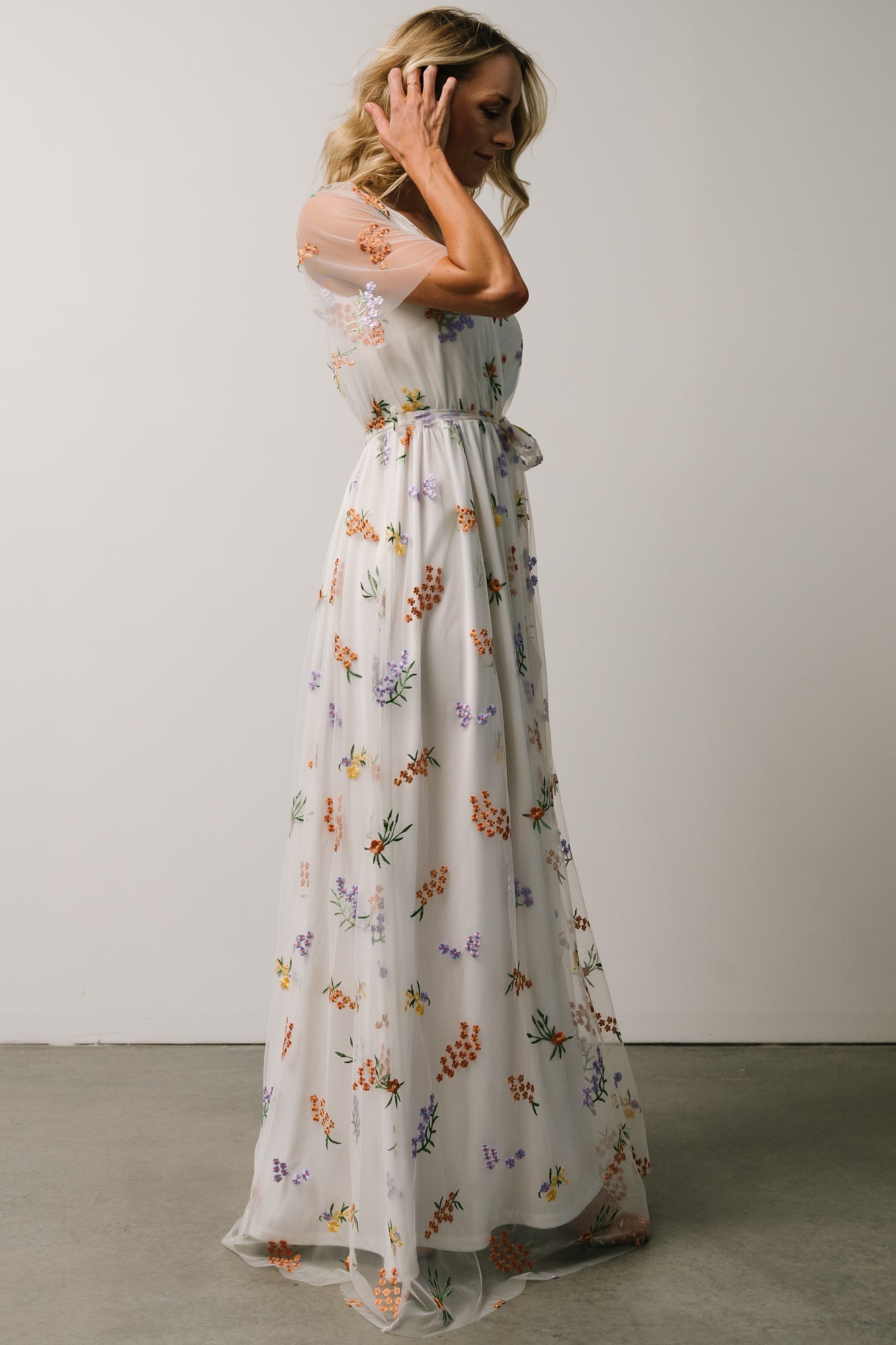 Marseille Embossed Maxi Dress | Meadow Floral Cheap Sale Wholesale Pice