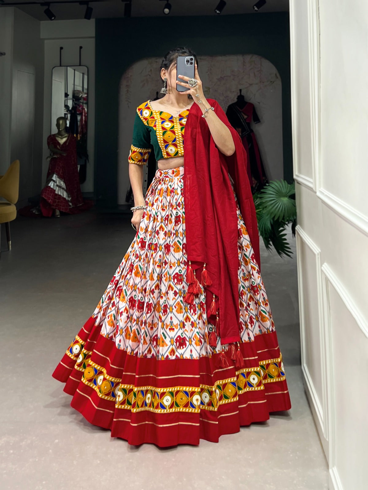 Drape yourself in elegance of Dola Silk Navratri Lehenga Choli Ebay