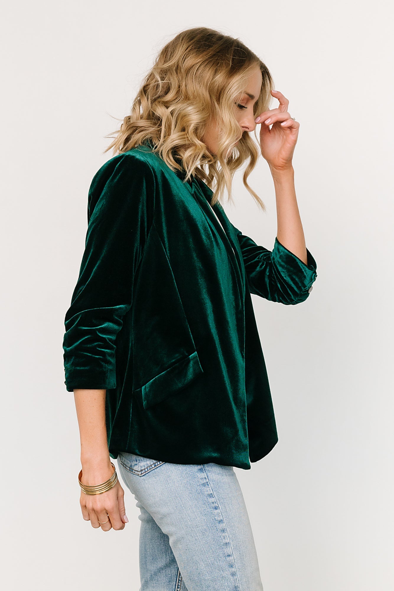 Brinton Velvet Blazer | Dark Green Outlet Lowest Pice