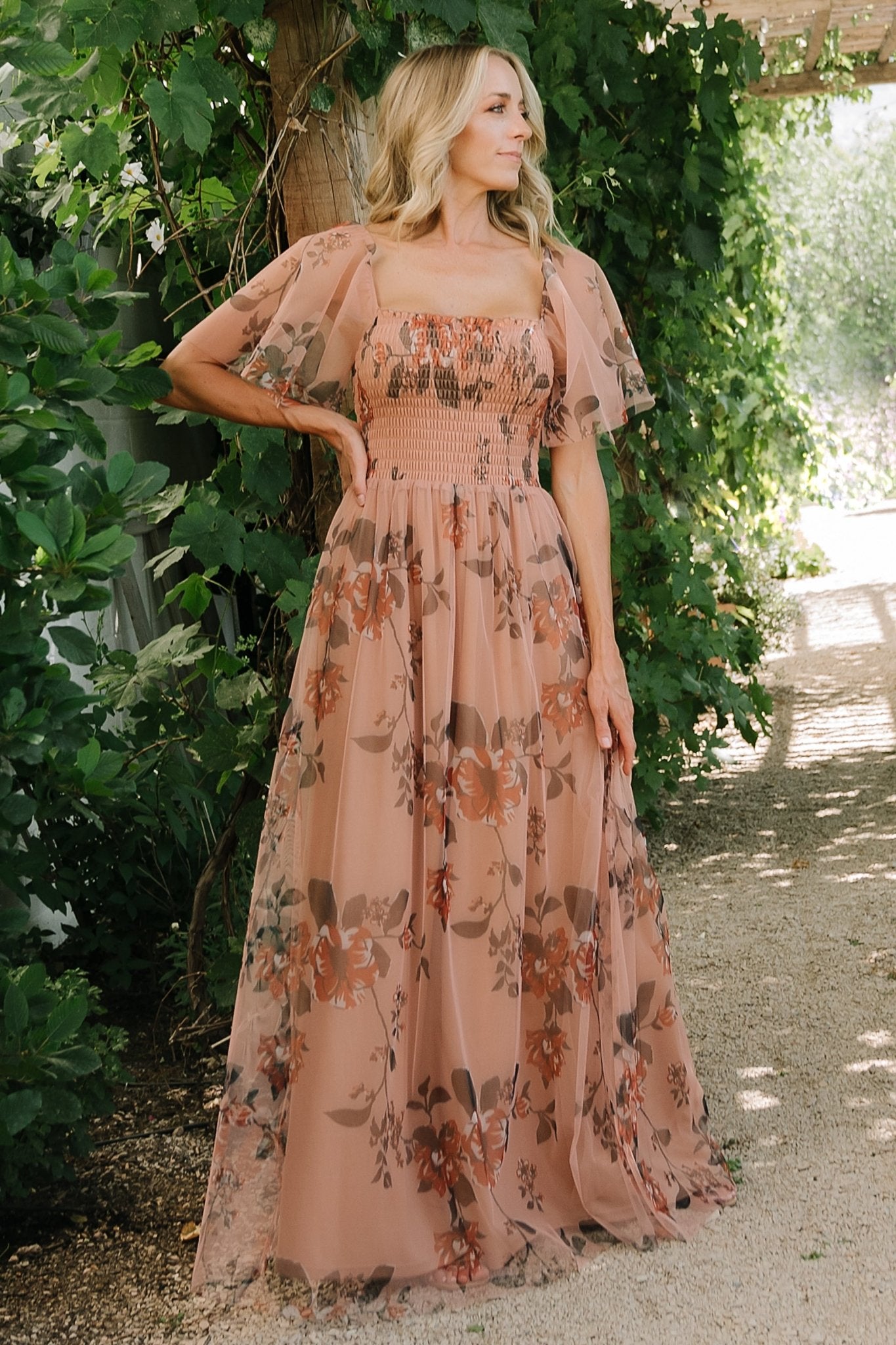 Cassandra Tulle Maxi Dress | Copper Floral Brand New Unisex Sale Online