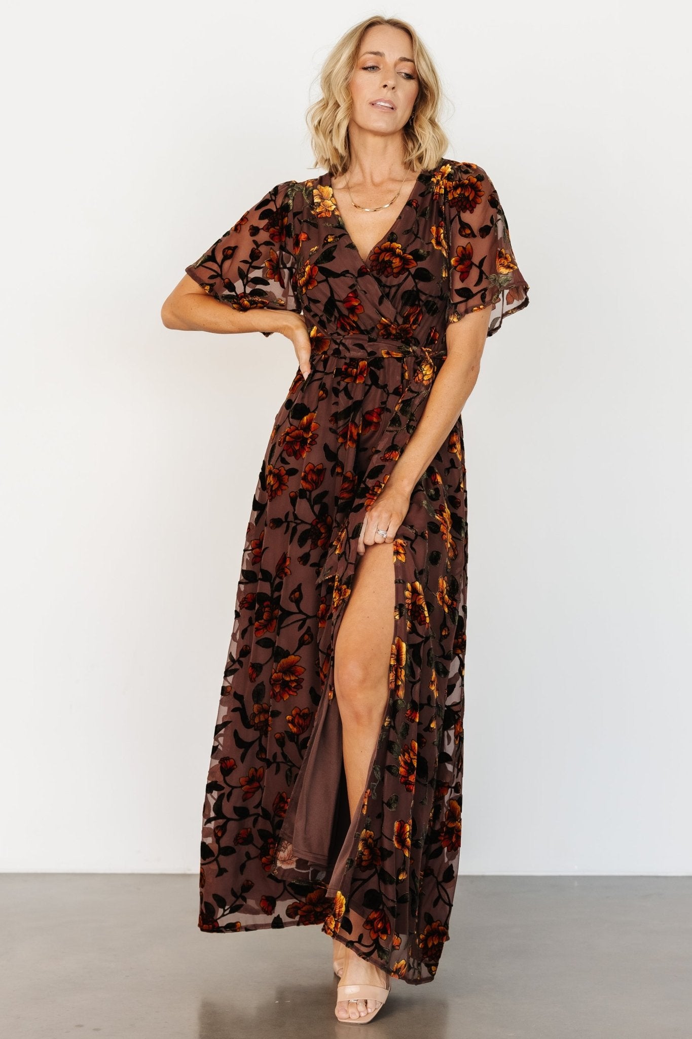 Uma Velvet Maxi Dress | Clove + Amber Floral Free Shipping Footlocker Finishline