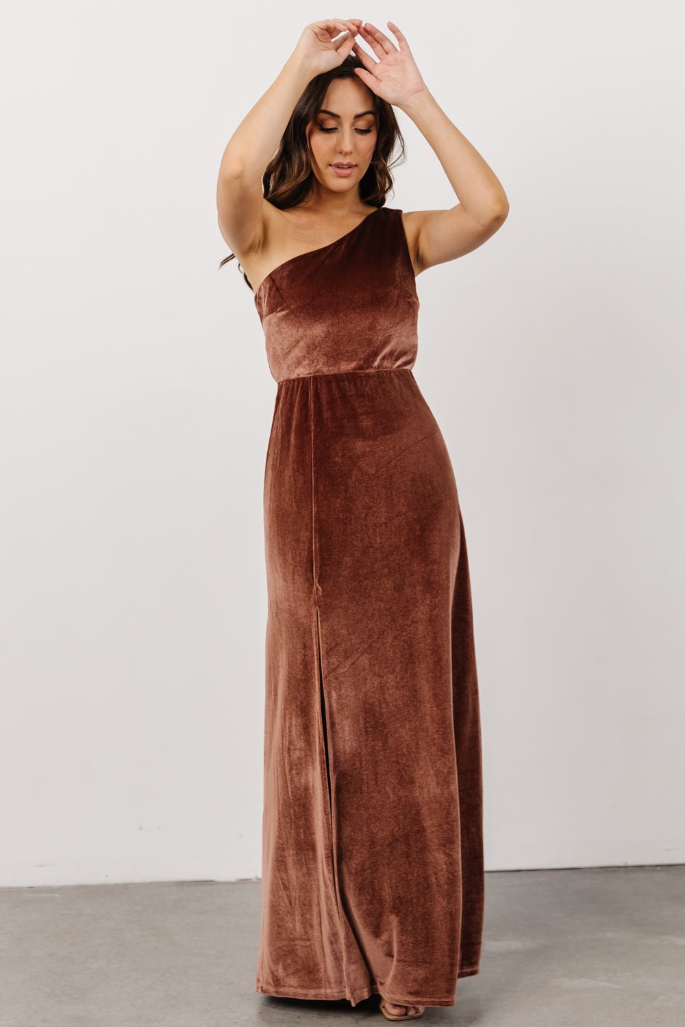 Tatiana Velvet One Shoulder Maxi Dress | Desert Rose Buy Online Cheap