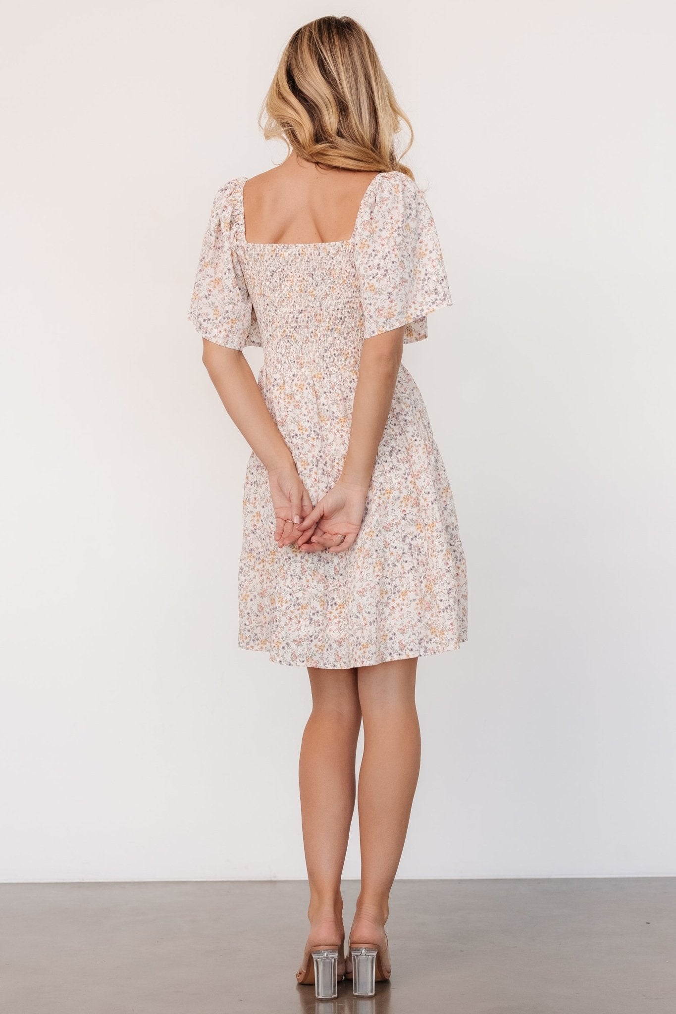 Idera Short Dress | Cream Floral Purchase For Sale