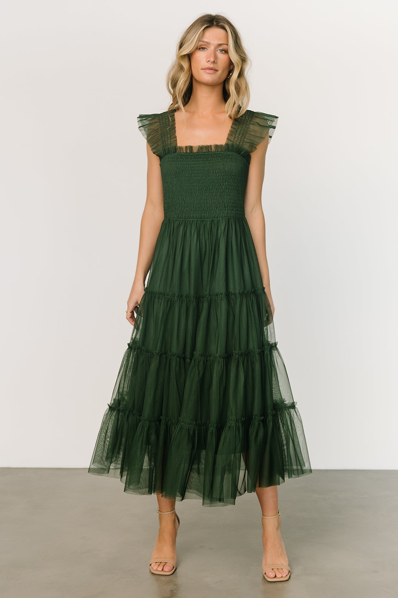 Emma Smocked Tulle Dress | Green Amazon Cheap Online