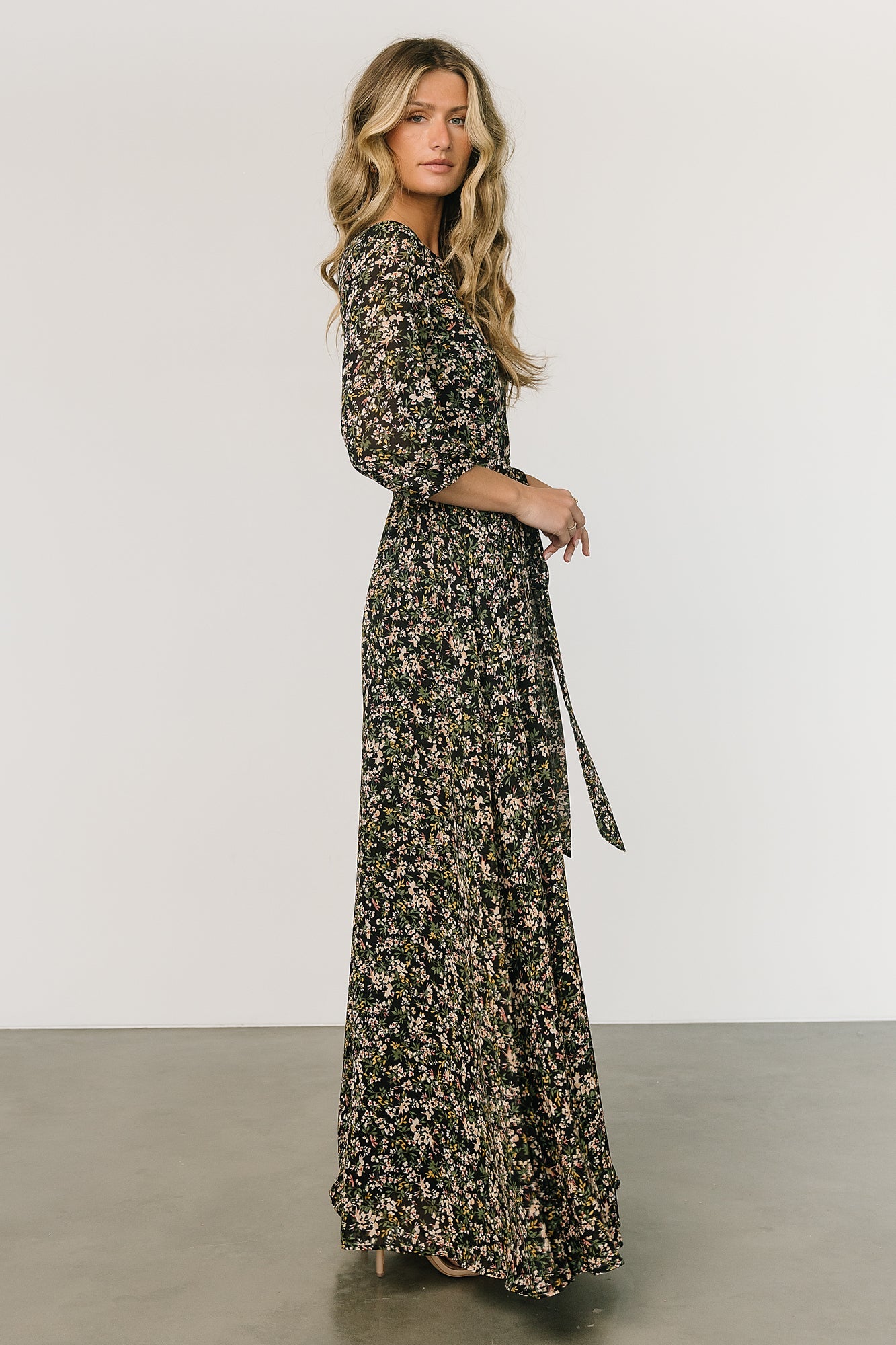 Rebecca Maxi Dress | Black Floral Cheap Pice From China