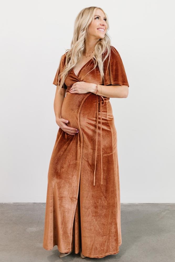 Meghan Velvet Wrap Maxi Dress | Spice Fashion Style For Sale