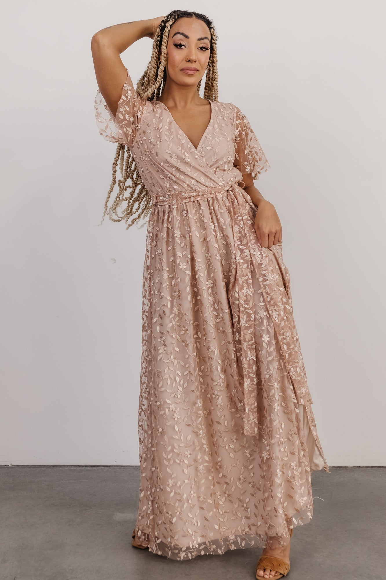 Marseille Embossed Maxi Dress | Champagne Clearance Wiki