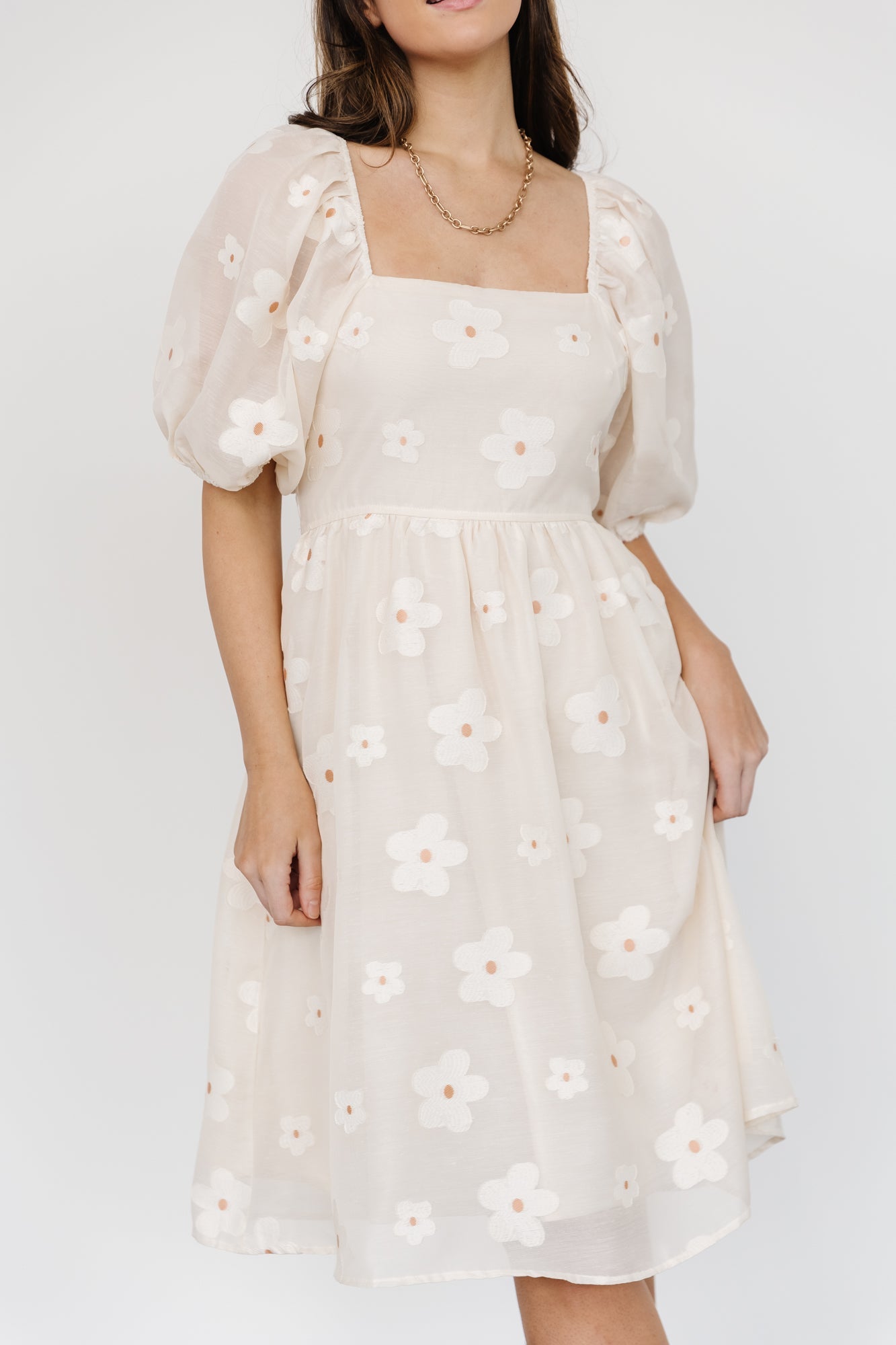 Daisy Short Dress | Vintage Cream Floral Deals Cheap Pice