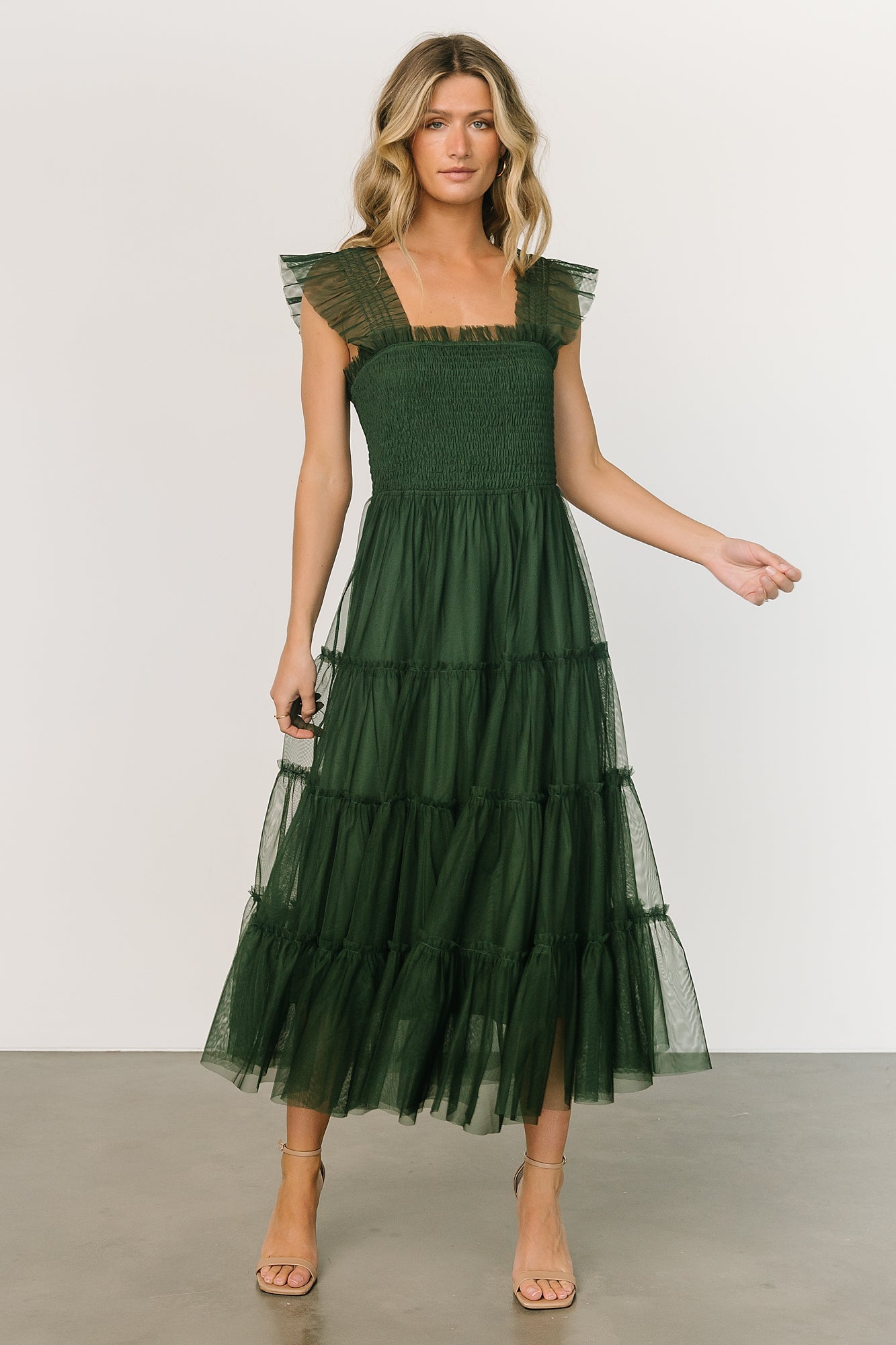 Emma Smocked Tulle Dress | Green Amazon Cheap Online