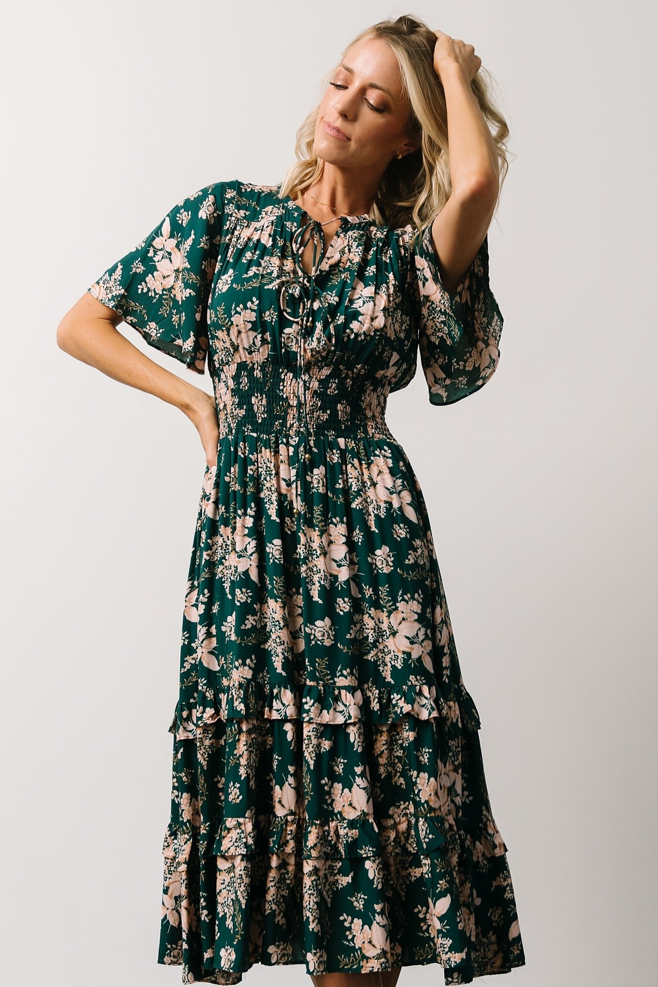 Spell Boho Midi Dress | Topaz + Blush Floral Sale Clearance