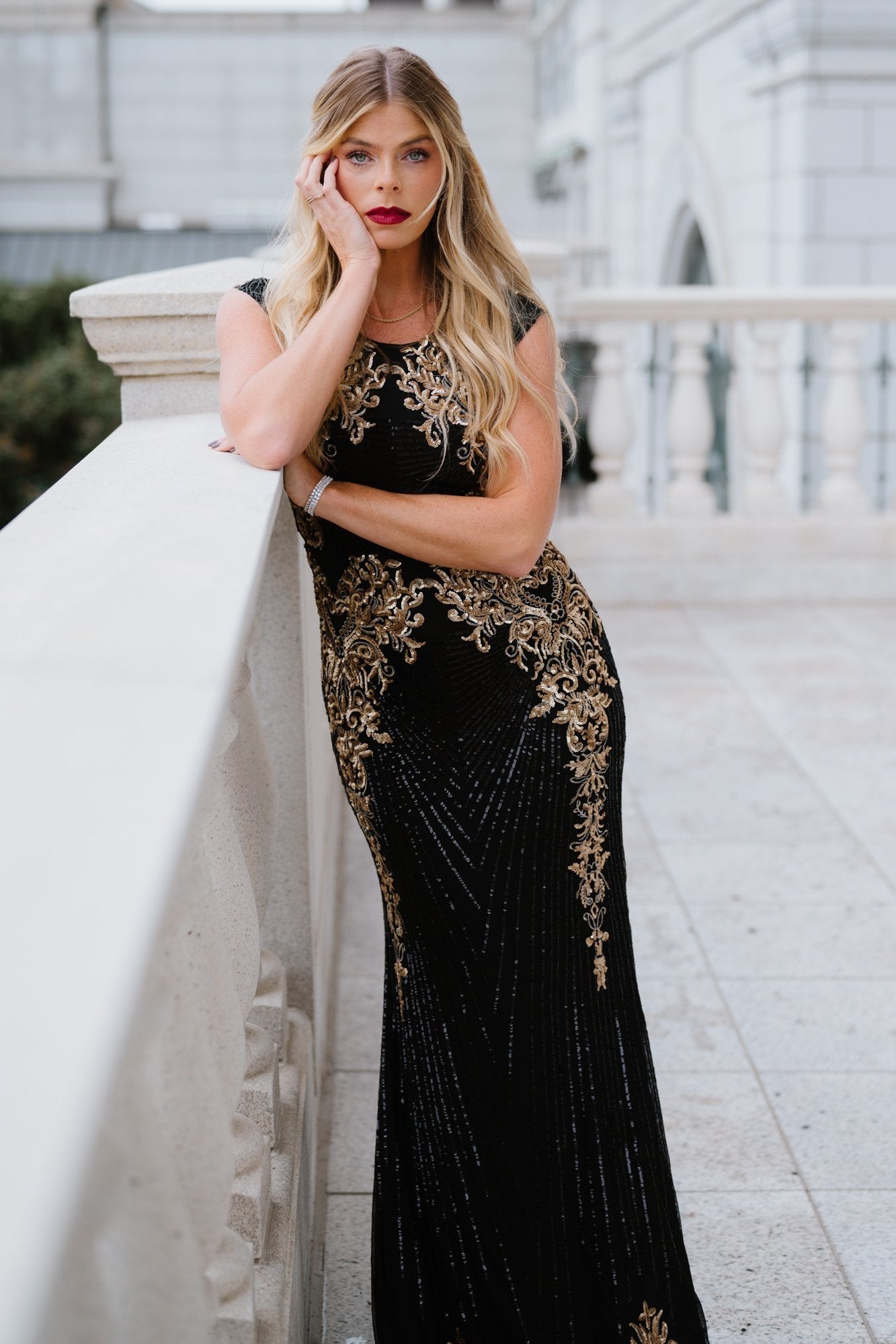 Azura Gown | Black + Gold Hot Sale Online